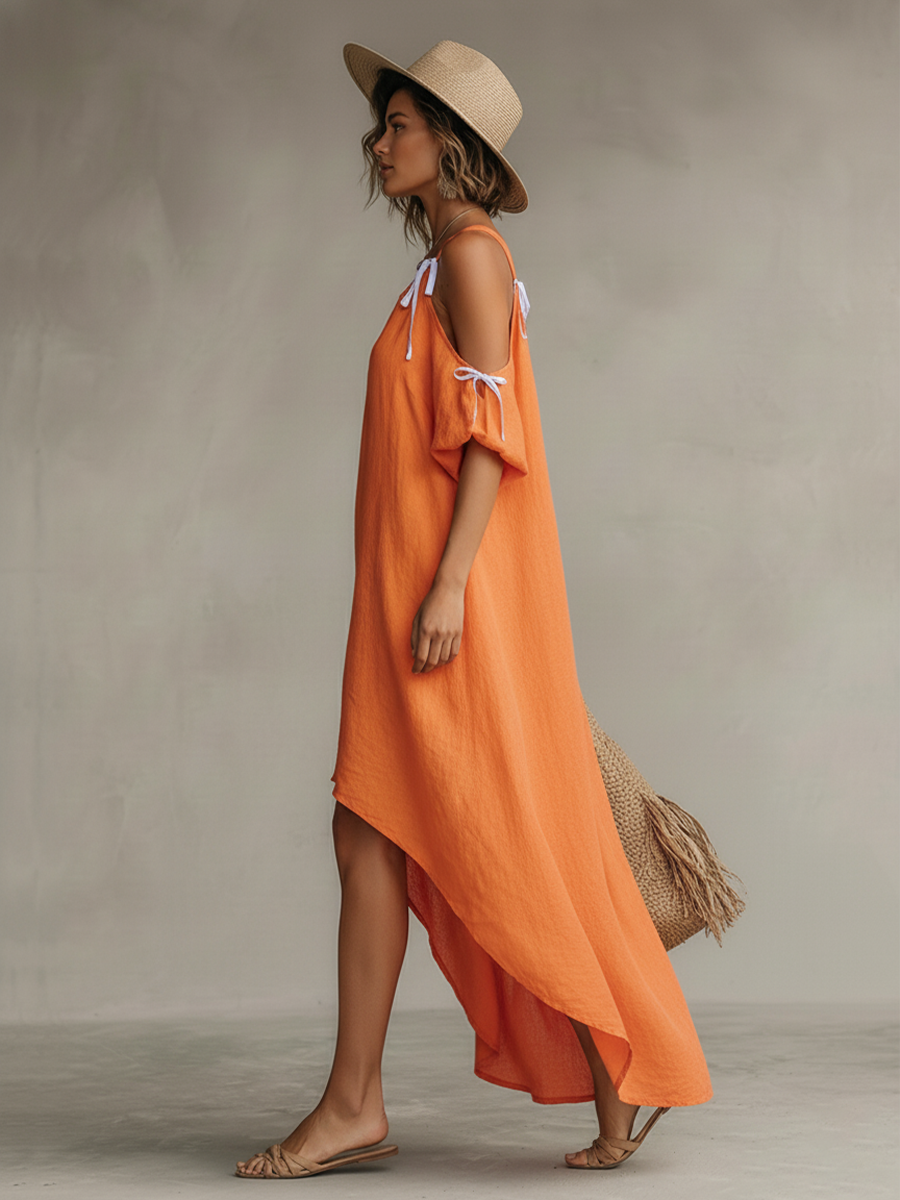 Trendé™ | Romina Leinenmix-Kleid mit Boho-Charme und Resort-Look