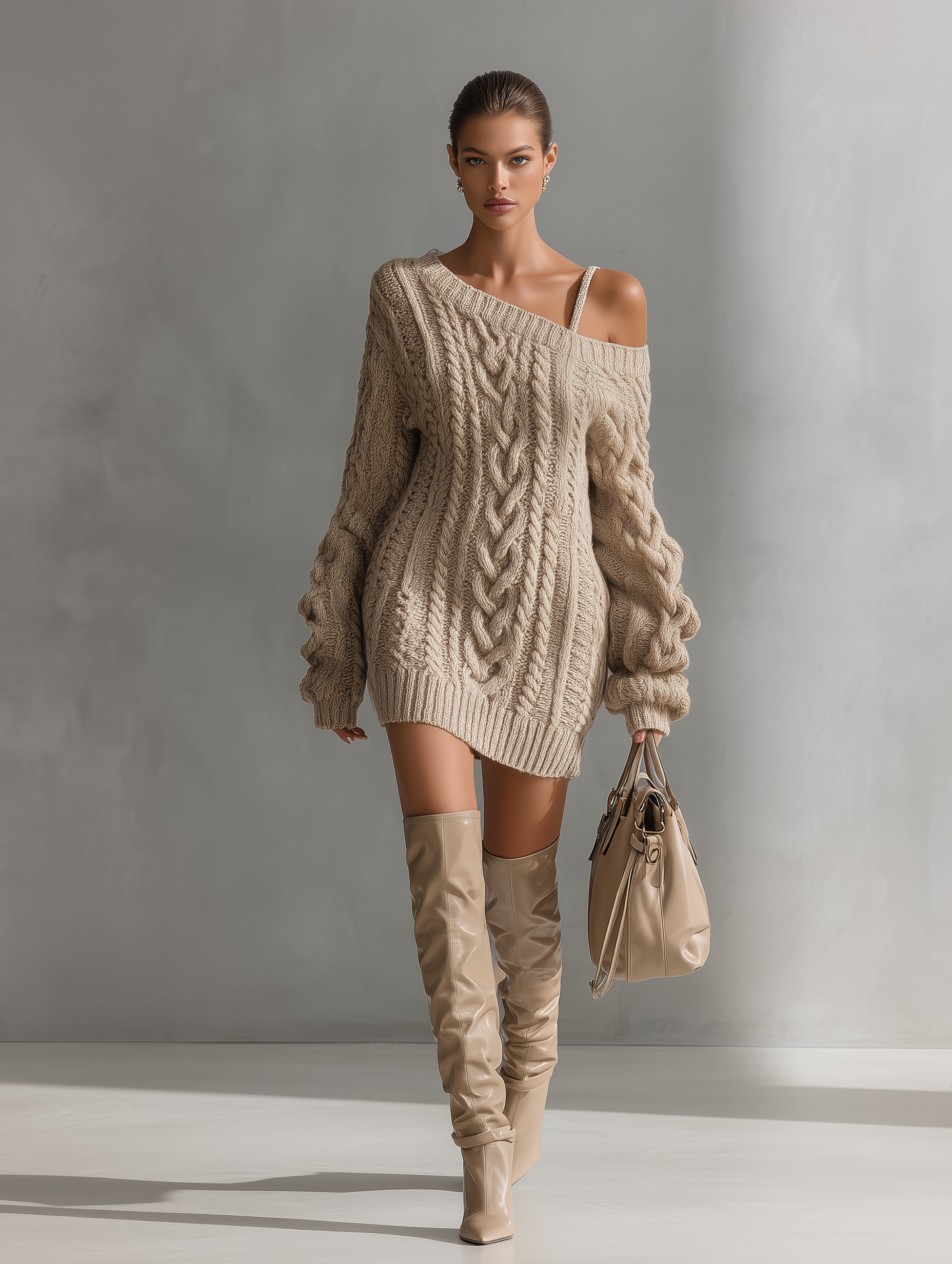 Trendé™ | Mona Strick-Minikleid mit Off-Shoulder-Schnitt