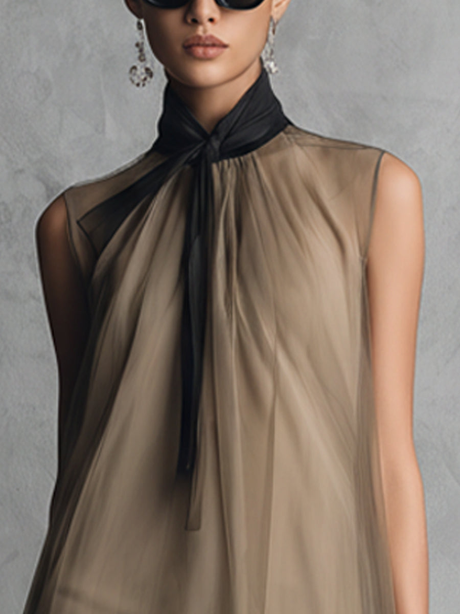 Trendé™ | Kiara Drapiertes Chiffon-Kleid mit Schleifendetail
