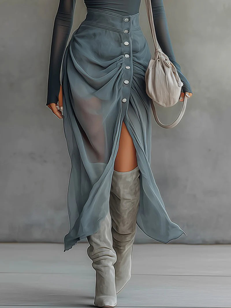 Trendé™ | Saria Asymmetrisches Set mit Ausschnittdetails