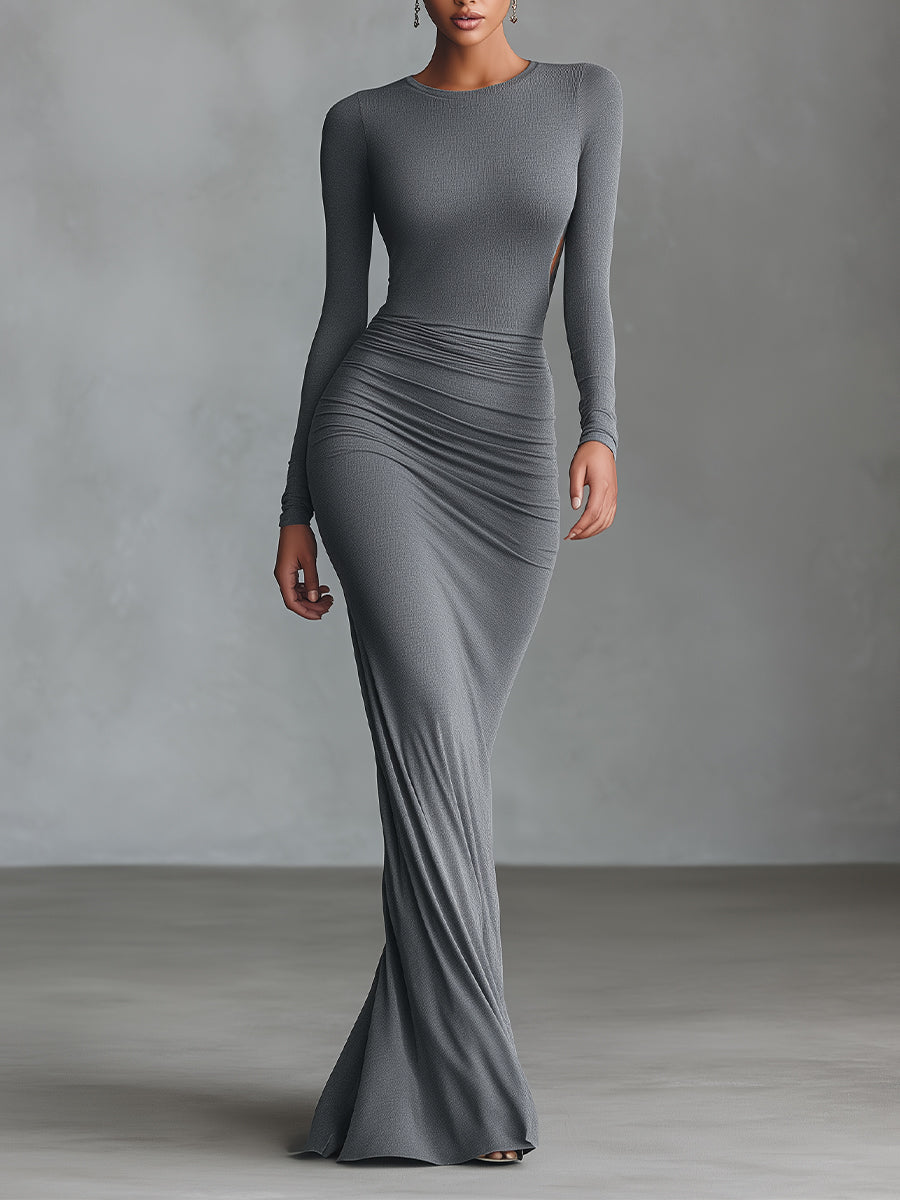 Trendé™ | Evelina Baumwollmix-Maxikleid mit Raffungen