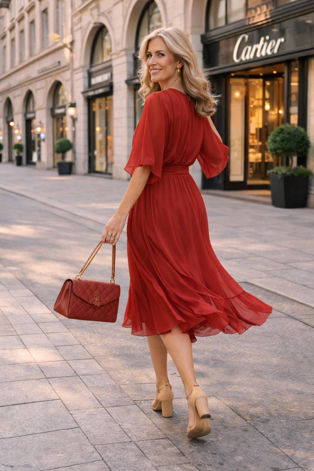Trendé™ | Laura Chiffon-Sommerkleid mit V-Ausschnitt