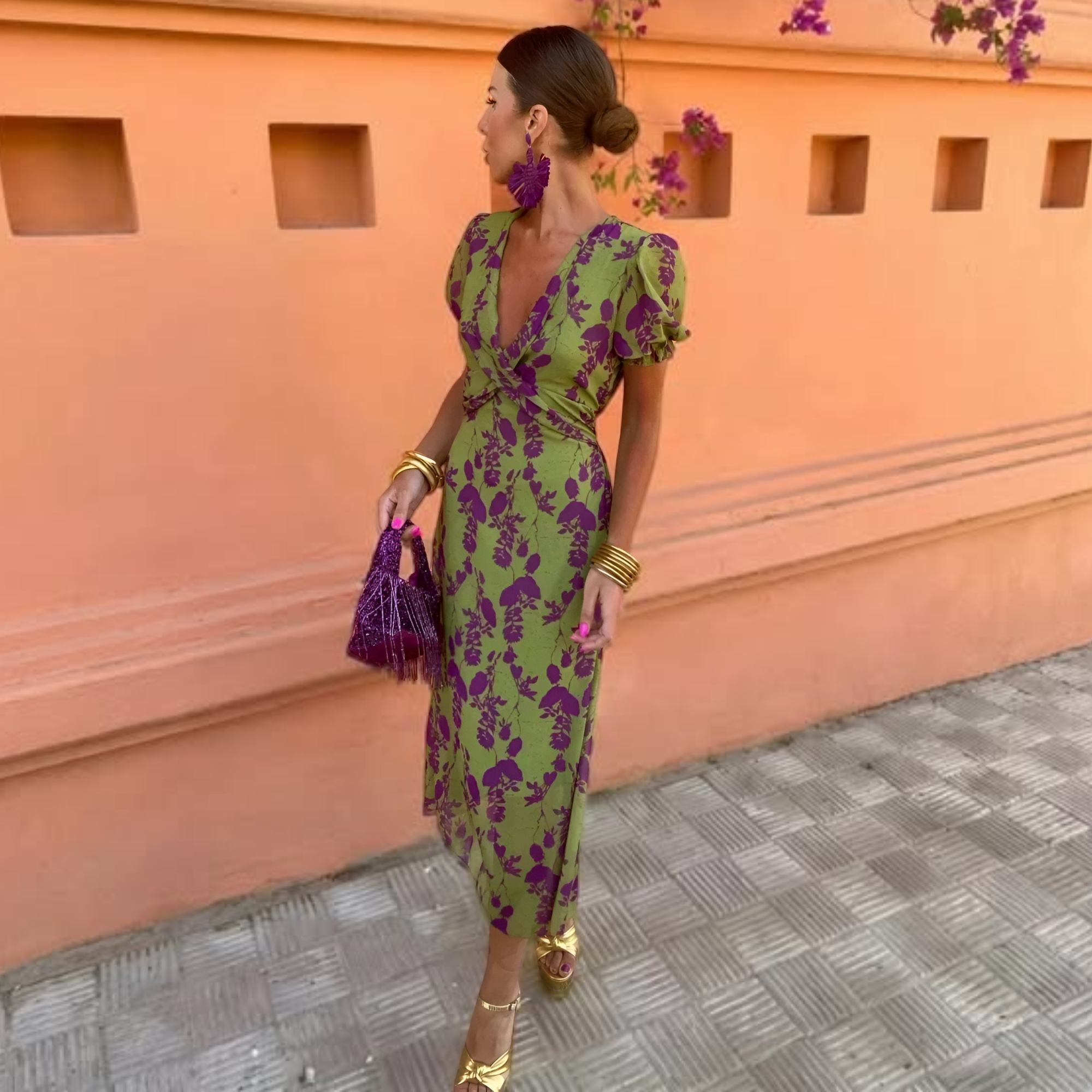 Trendé™ | Andrea Frühlingskleid mit fliessendem Fall