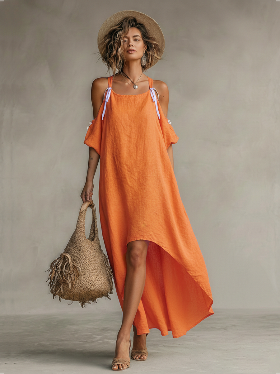Trendé™ | Romina Leinenmix-Kleid mit Boho-Charme und Resort-Look