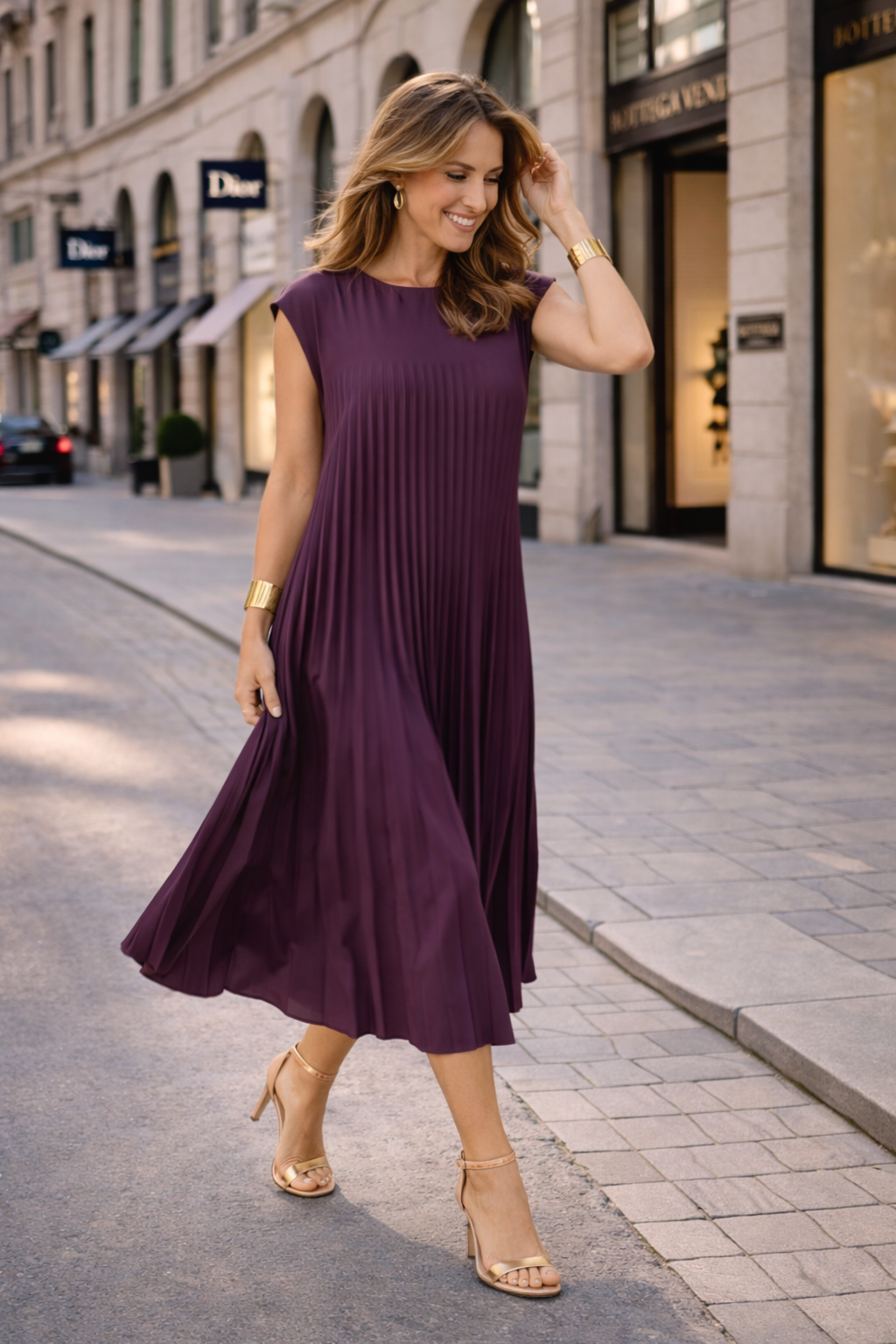 Trendé™ | Liora Fliessendes Kleid mit klarer Linie