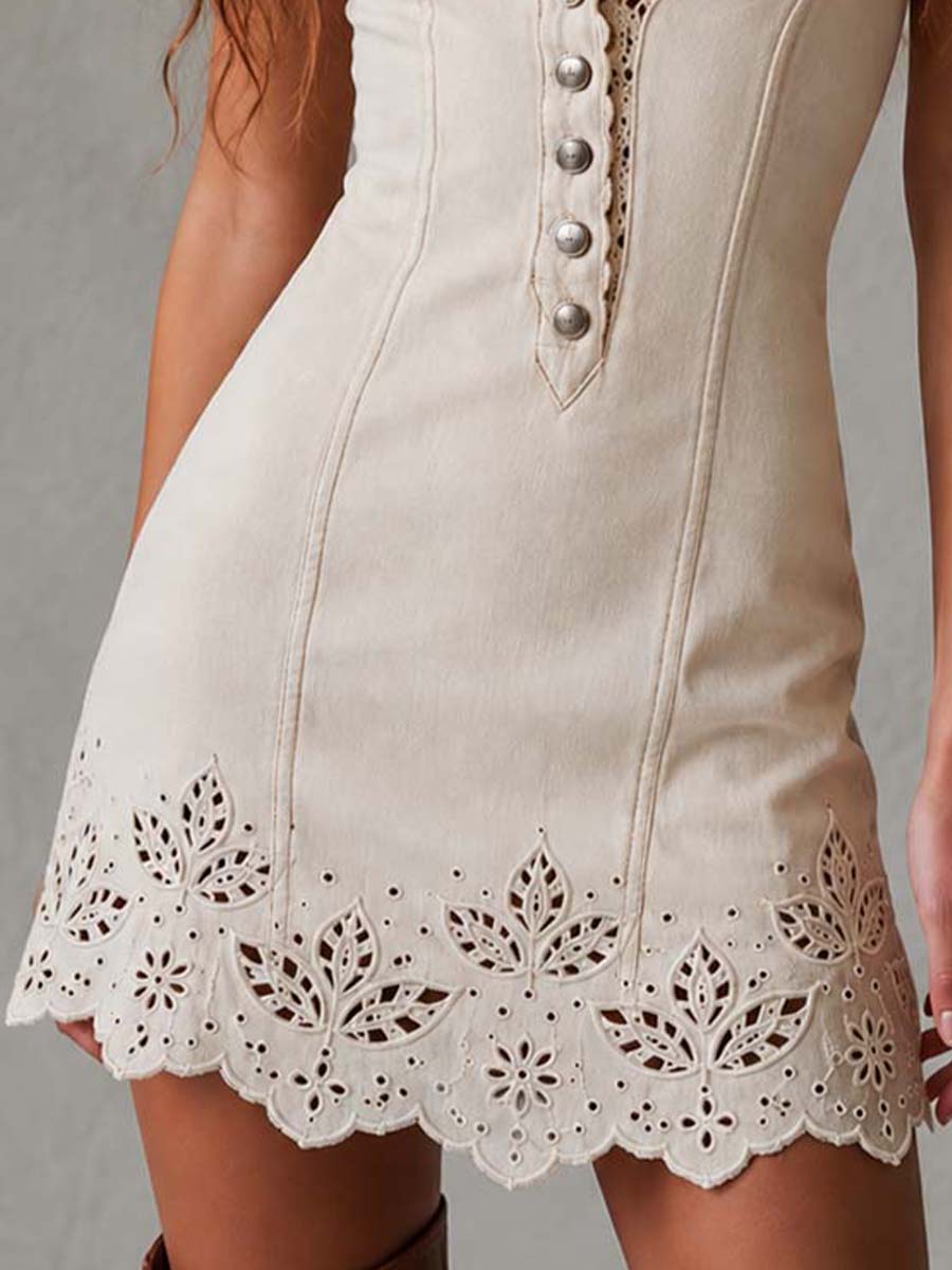 Trendé™ | Amira Baumwoll-Minikleid mit Cutwork-Stickerei
