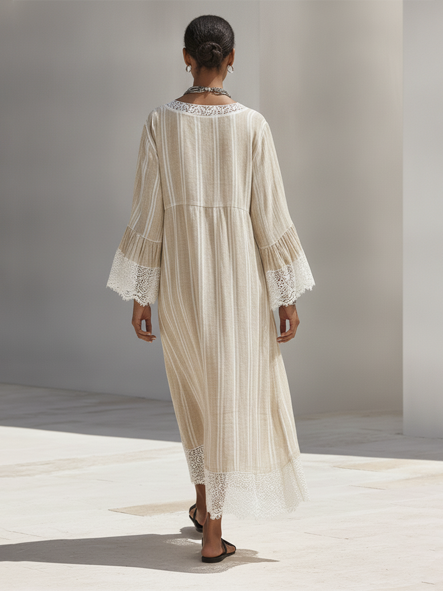 Trendé™ | Eloisa Maxikleid mit ausgestellten Ärmeln und langen Ärmeln