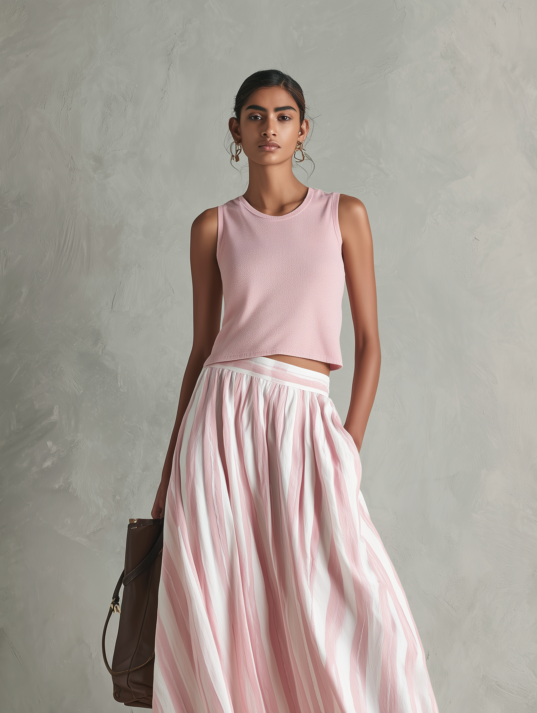 Trendé™ | Salome Zweiteiliges Set mit Top und Rock mit ärmellosem Schnitt und Print