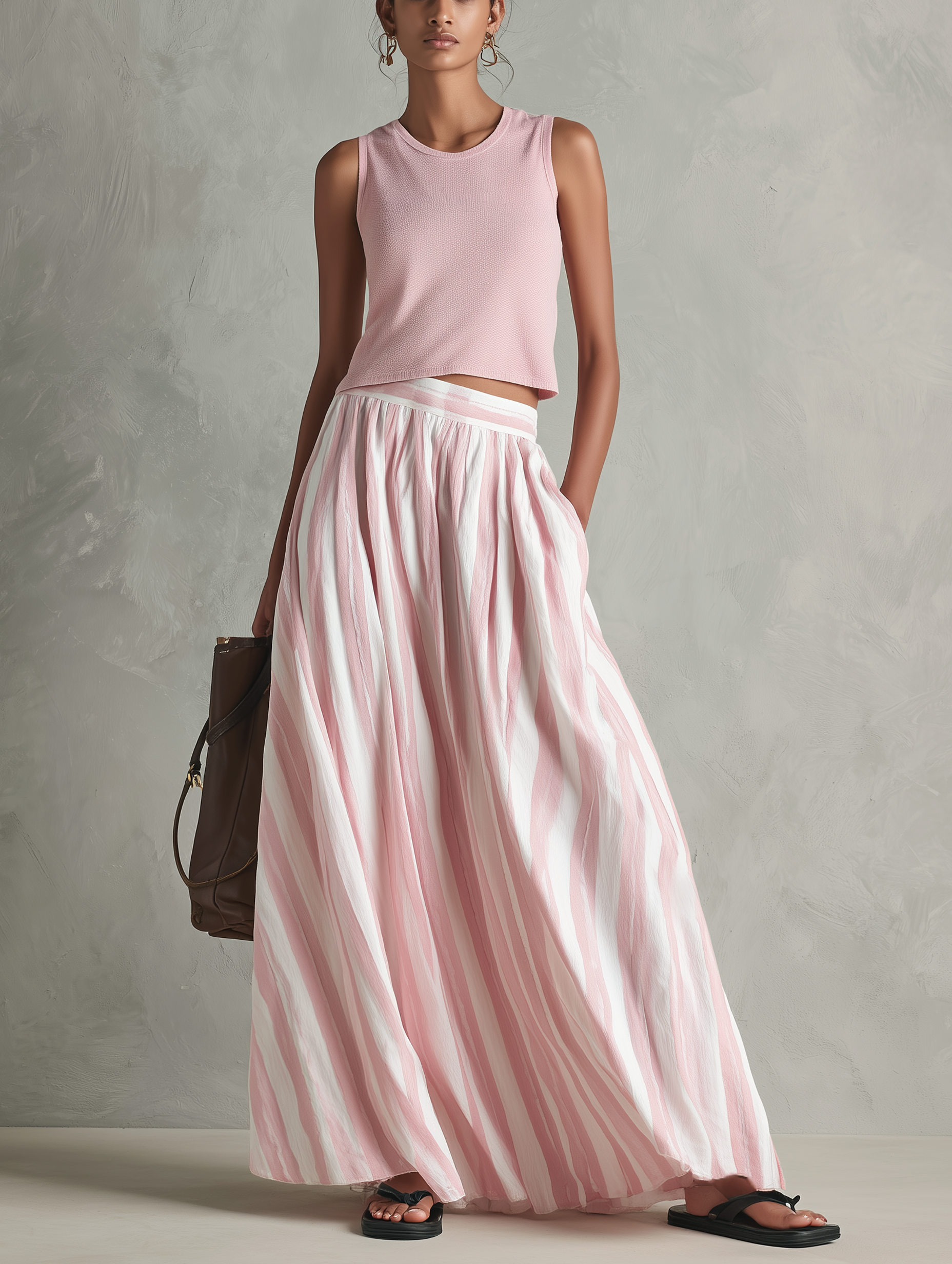 Trendé™ | Salome Zweiteiliges Set mit Top und Rock mit ärmellosem Schnitt und Print
