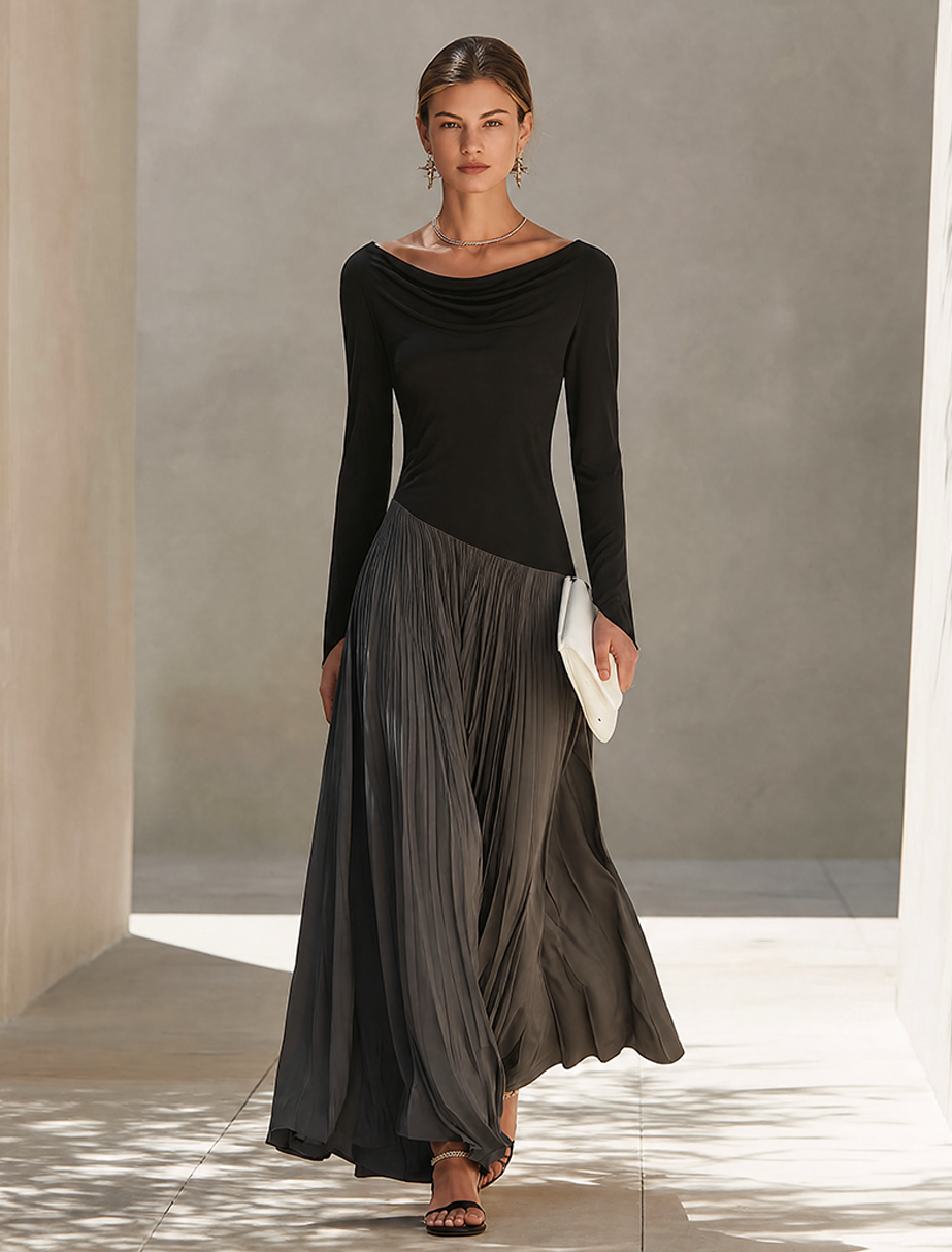 Trendé™ | Helena Maxikleid mit Colorblock-Design und minimalistischem Stil