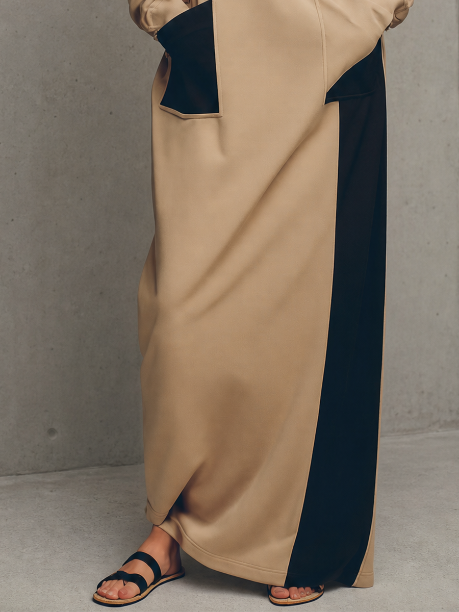 Trendé™ | Hedda Strick-Hemdkleid mit langen Ärmeln und Colorblock-Design