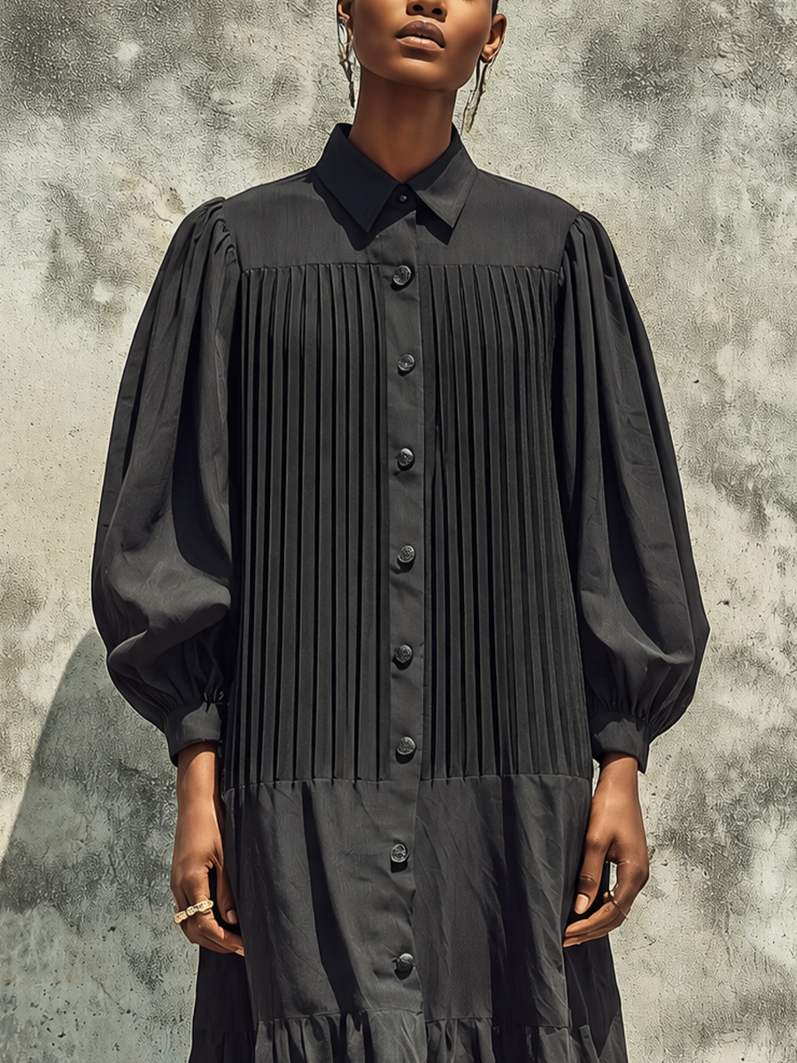 Trendé™ | Nayla Baumwollmix-Hemdkleid mit Volants und lockerer Passform