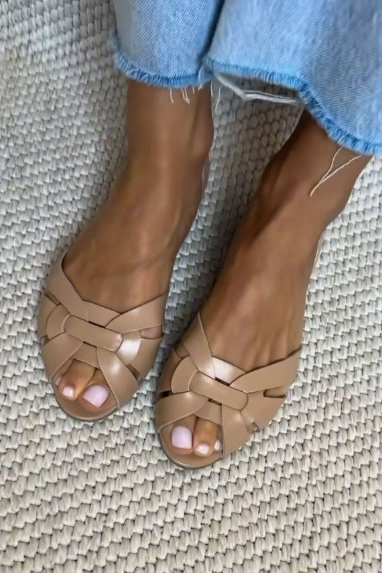 Serafina | Geflochtene Sandalen in Naturfarben