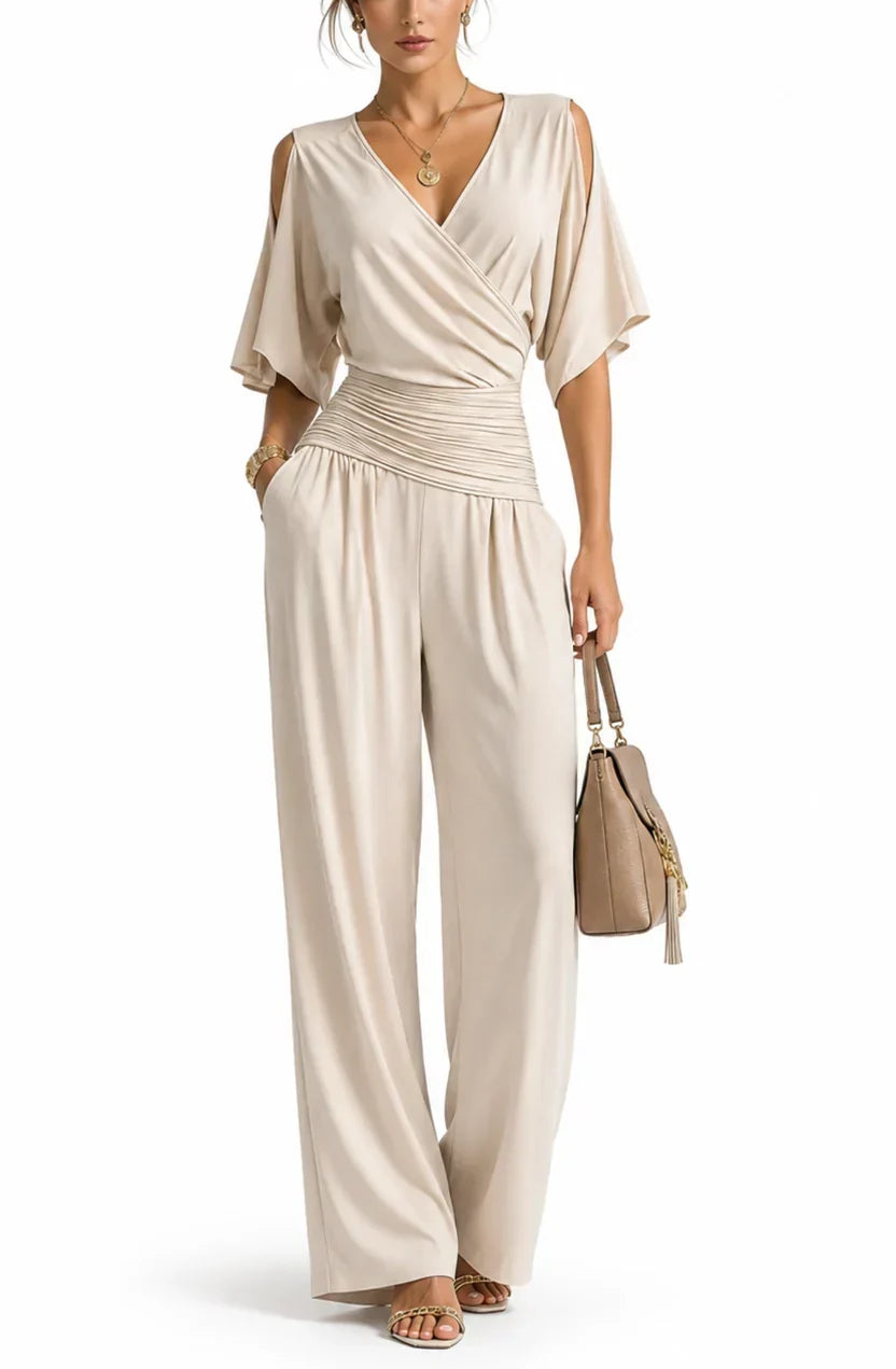 Trendé™ | Mia Eleganter Jumpsuit mit V-Ausschnitt