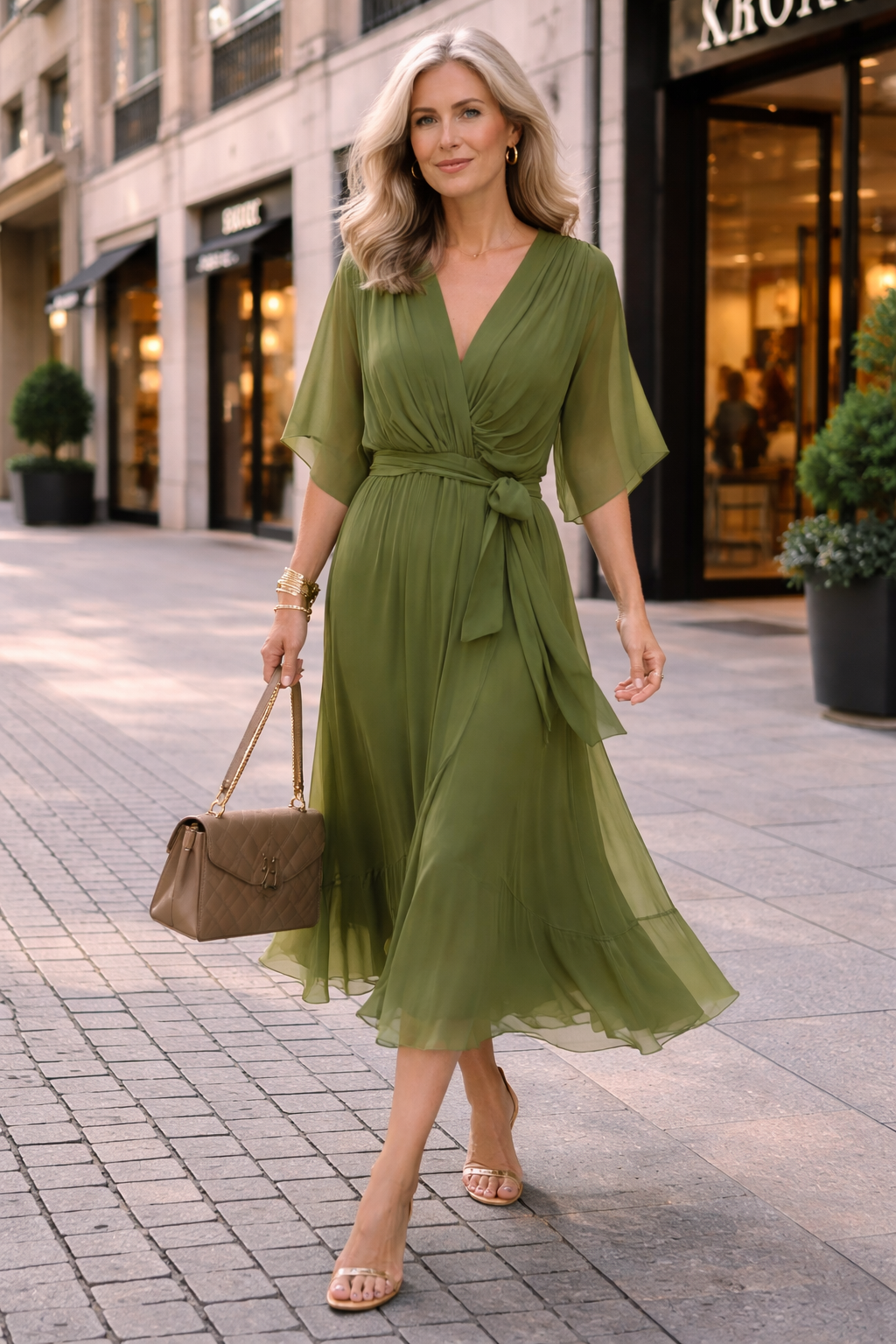 Trendé™ | Laura Chiffon-Sommerkleid mit V-Ausschnitt