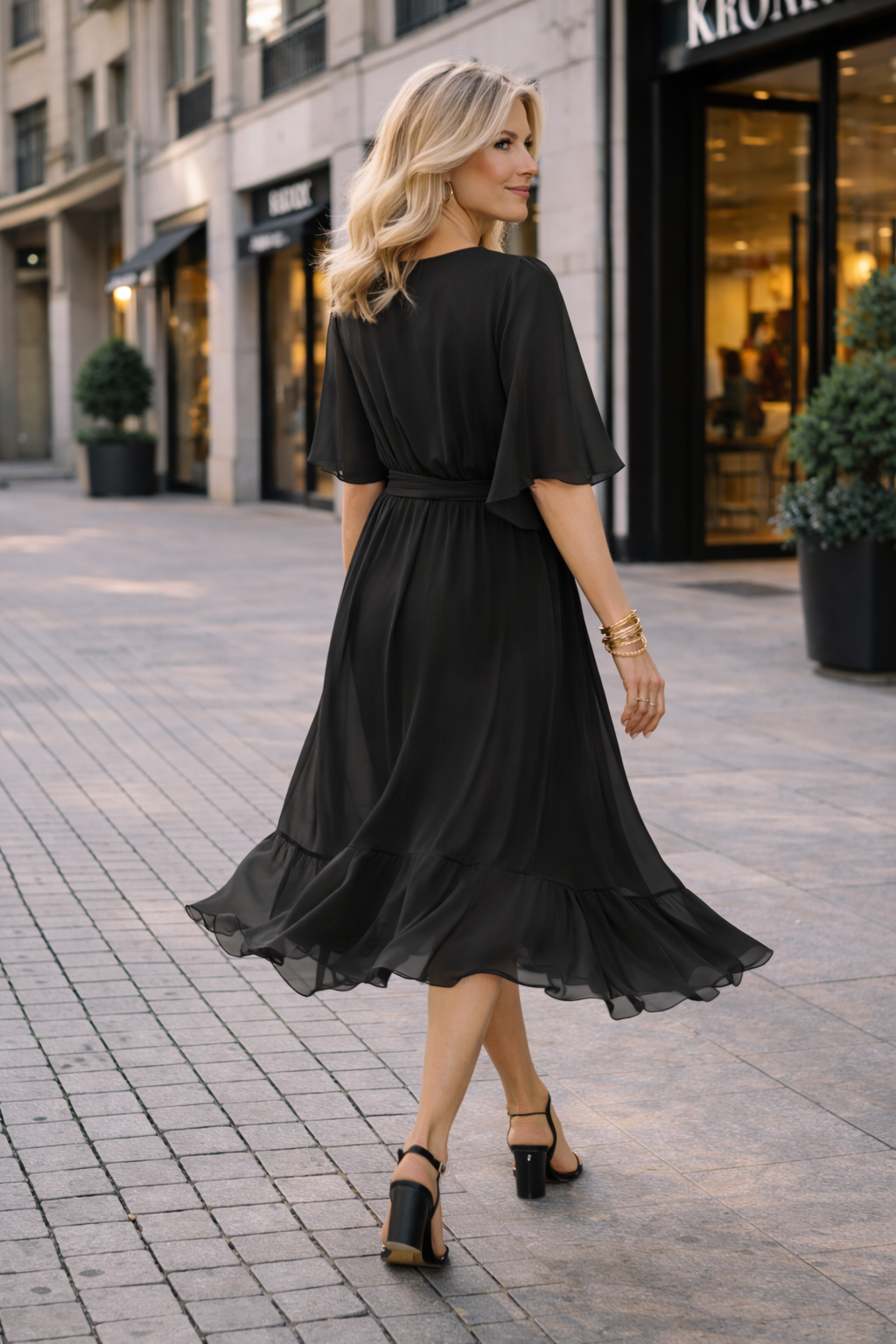 Trendé™ | Laura Chiffon-Sommerkleid mit V-Ausschnitt