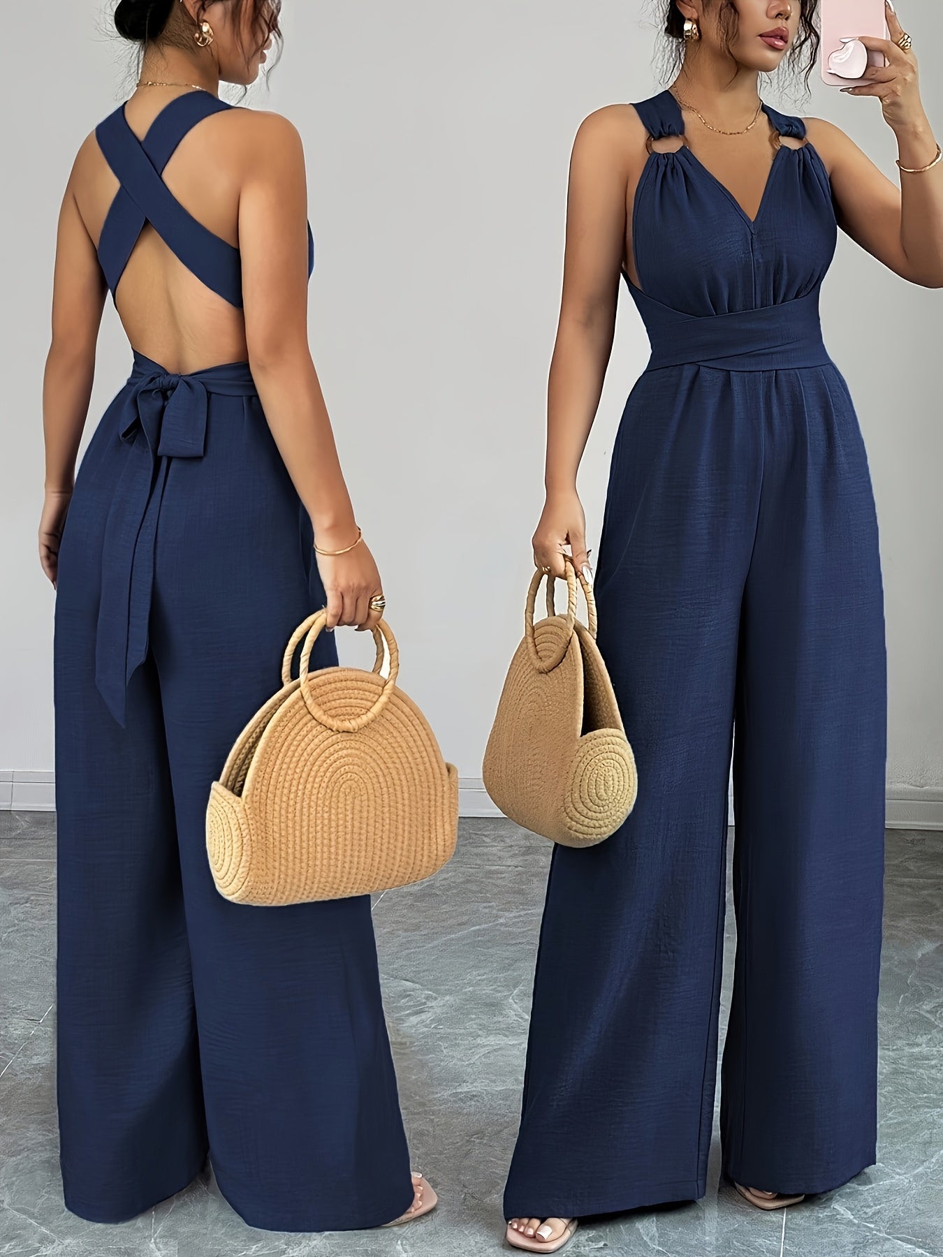 Trendé™ | Emily Eleganter Jumpsuit aus Leinen und Baumwolle