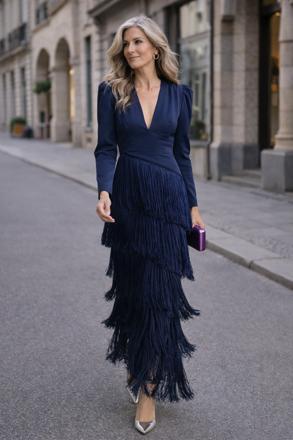 Trendé™ | Ida Abendkleid mit Fransenärmeln