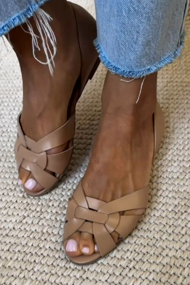 Serafina | Geflochtene Sandalen in Naturfarben