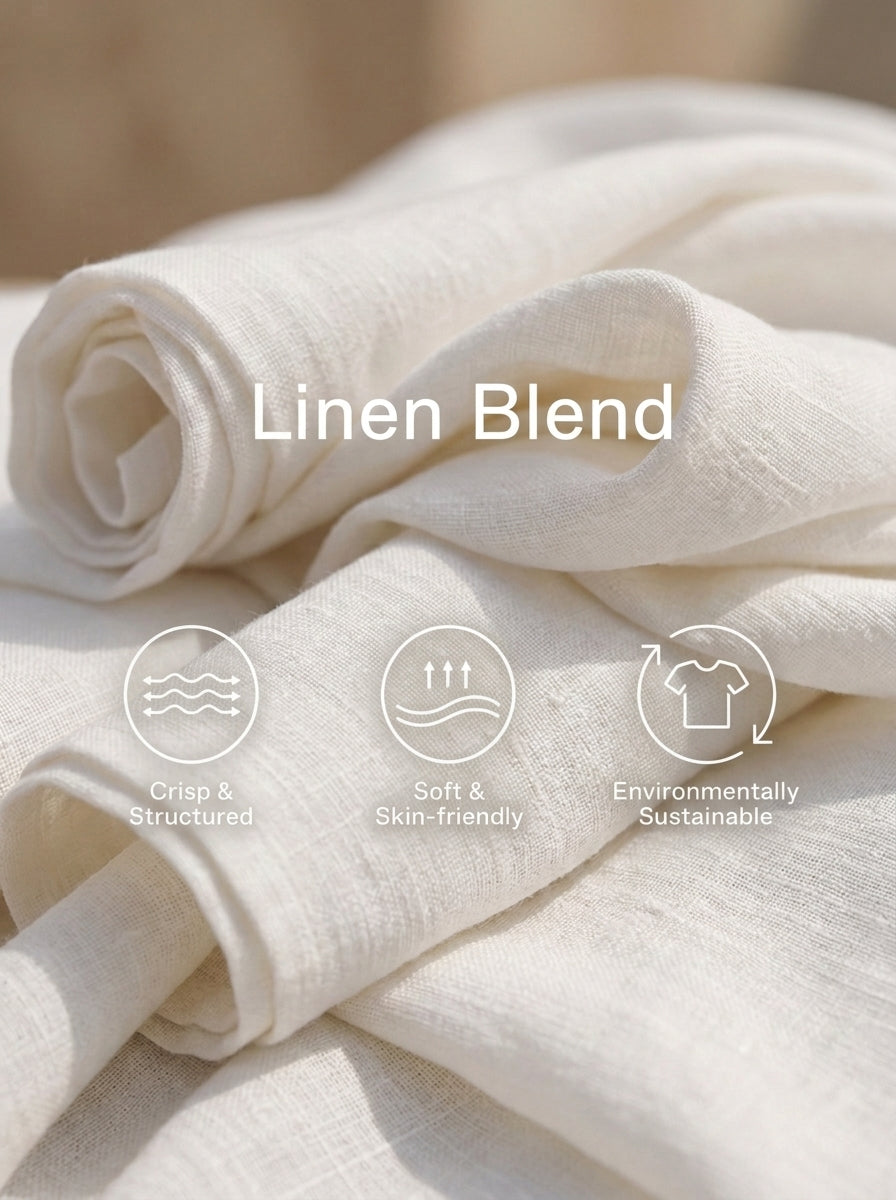 Trendé™ | Kalina Leinenmix-Midikleid mit Off-Shoulder-Schnitt und Spitzenbesatz
