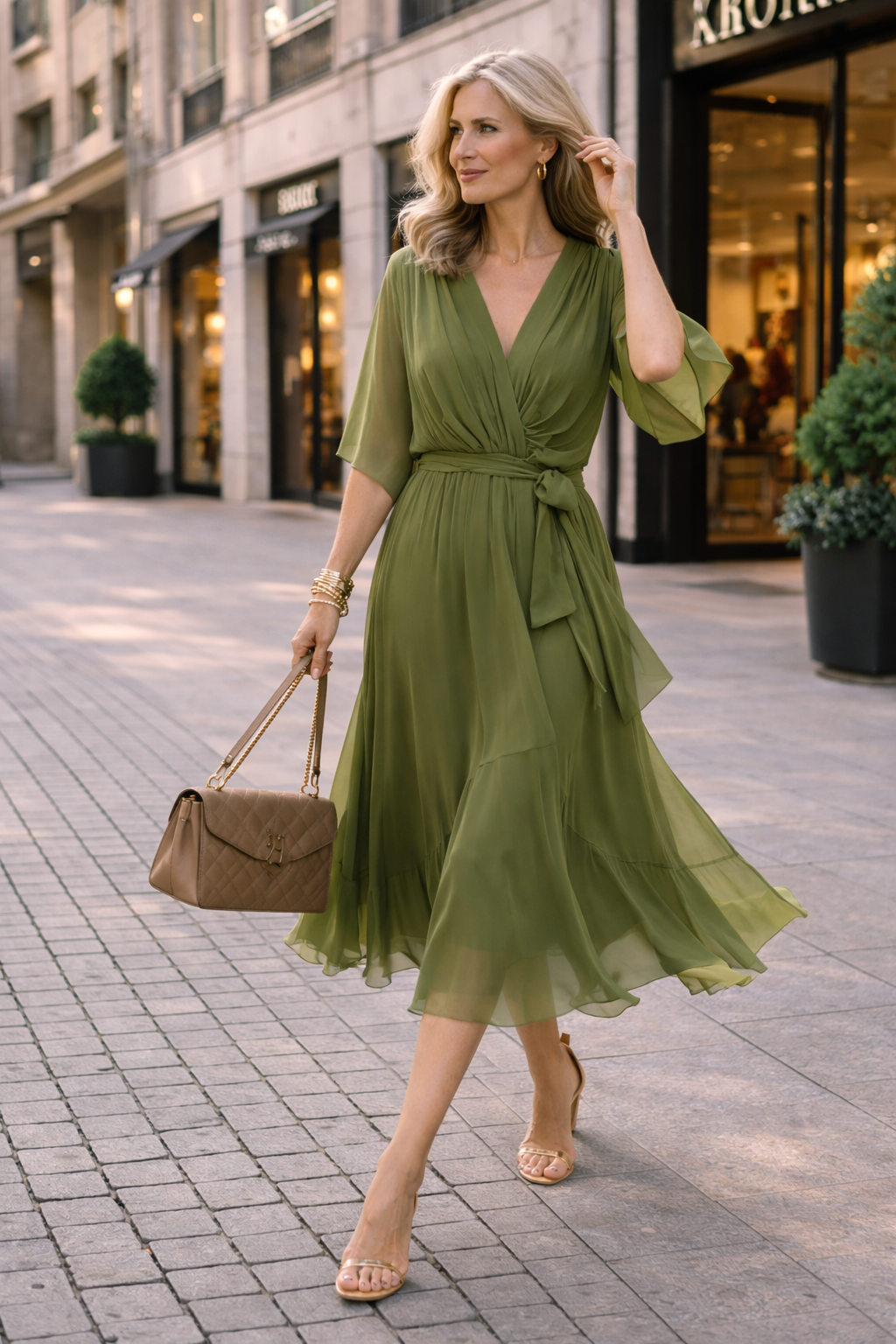 Trendé™ | Laura Chiffon-Sommerkleid mit V-Ausschnitt