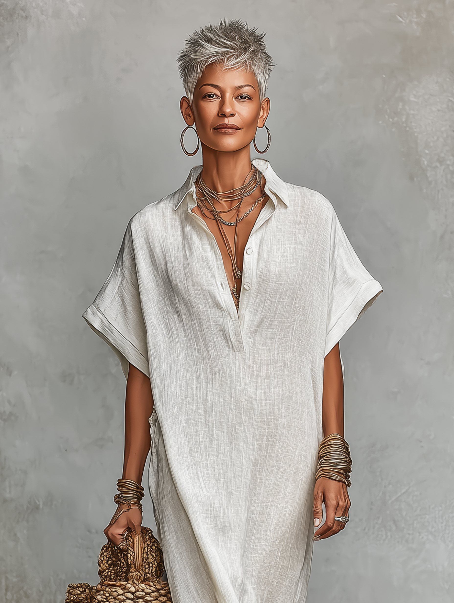 Trendé™ | Paloma Maxikleid mit lockerer Passform und minimalistischem Stil