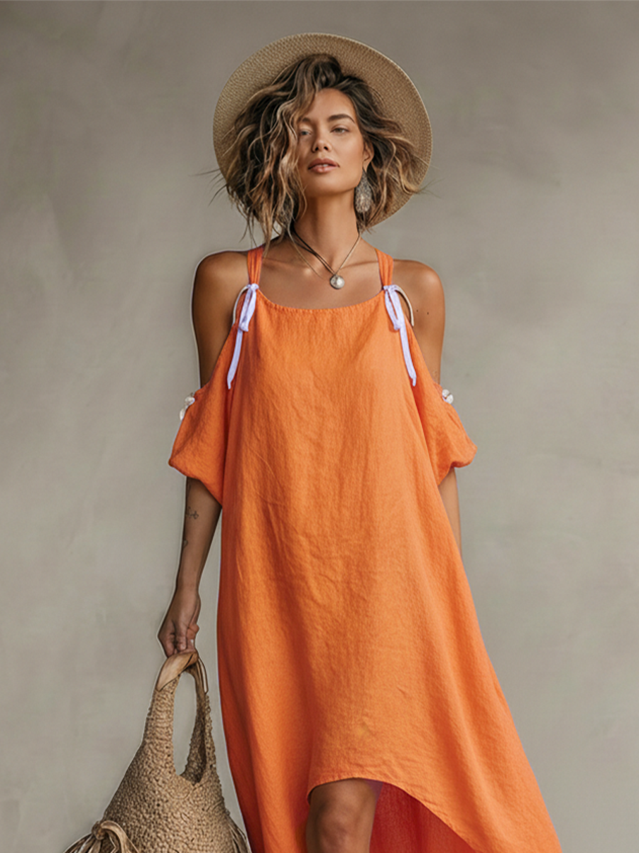 Trendé™ | Romina Leinenmix-Kleid mit Boho-Charme und Resort-Look