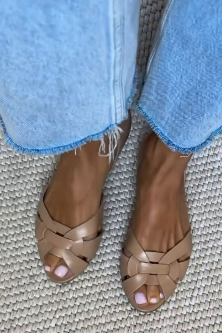 Serafina | Geflochtene Sandalen in Naturfarben
