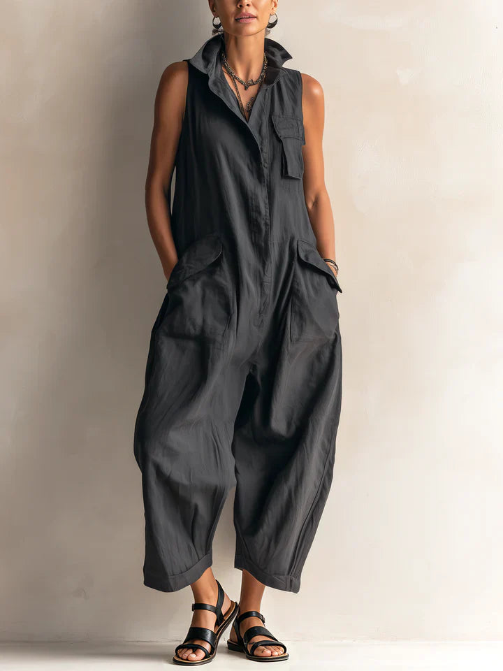 Ilaria | Ärmelloser Cargo-Jumpsuit mit lässiger Silhouette