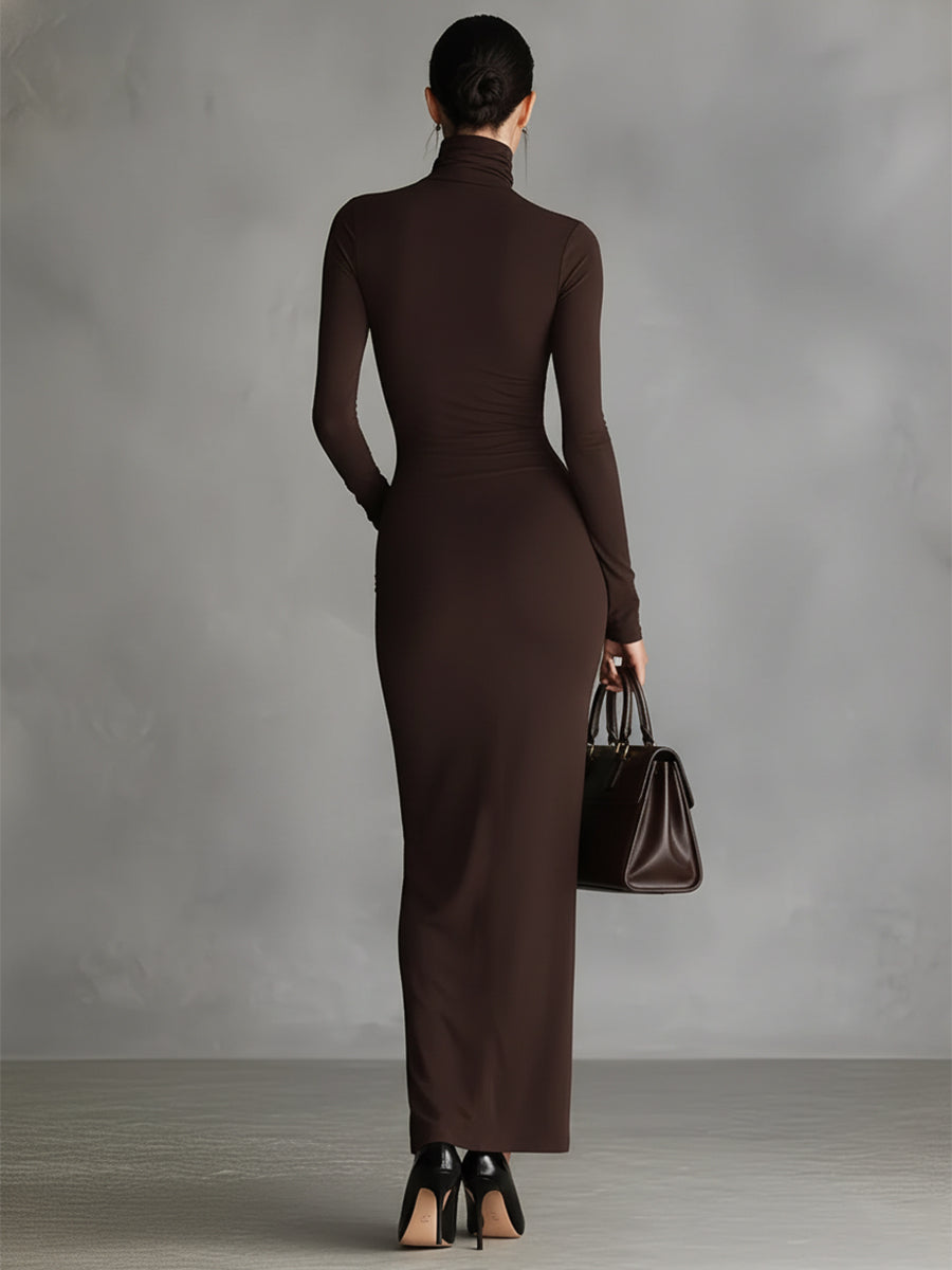 Trendé™ | Valeria Bodycon-Kleid mit Rollkragen und Schlitz