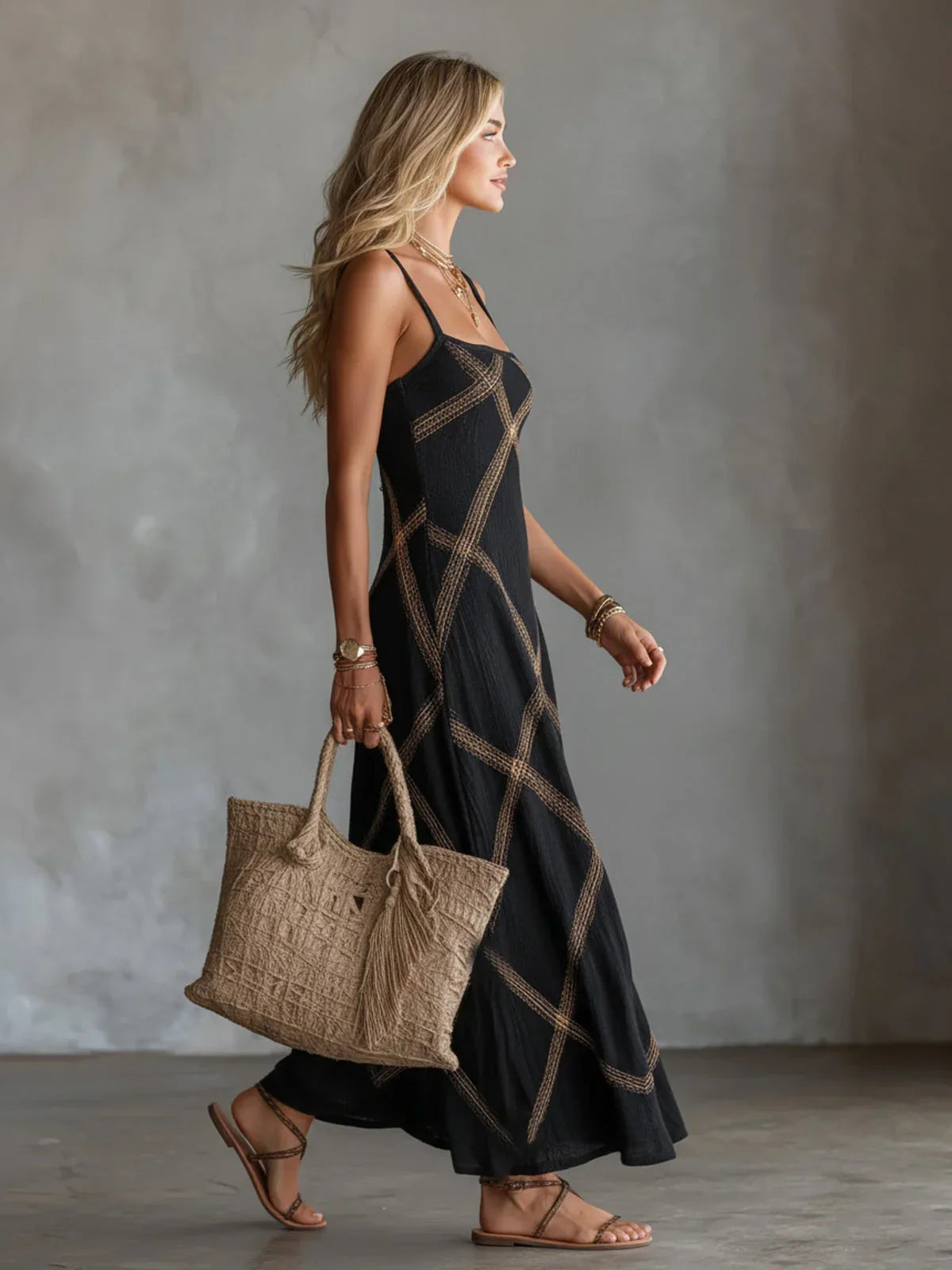 Trendé™ | Neyra Boho-Maxikleid ohne Ärmel