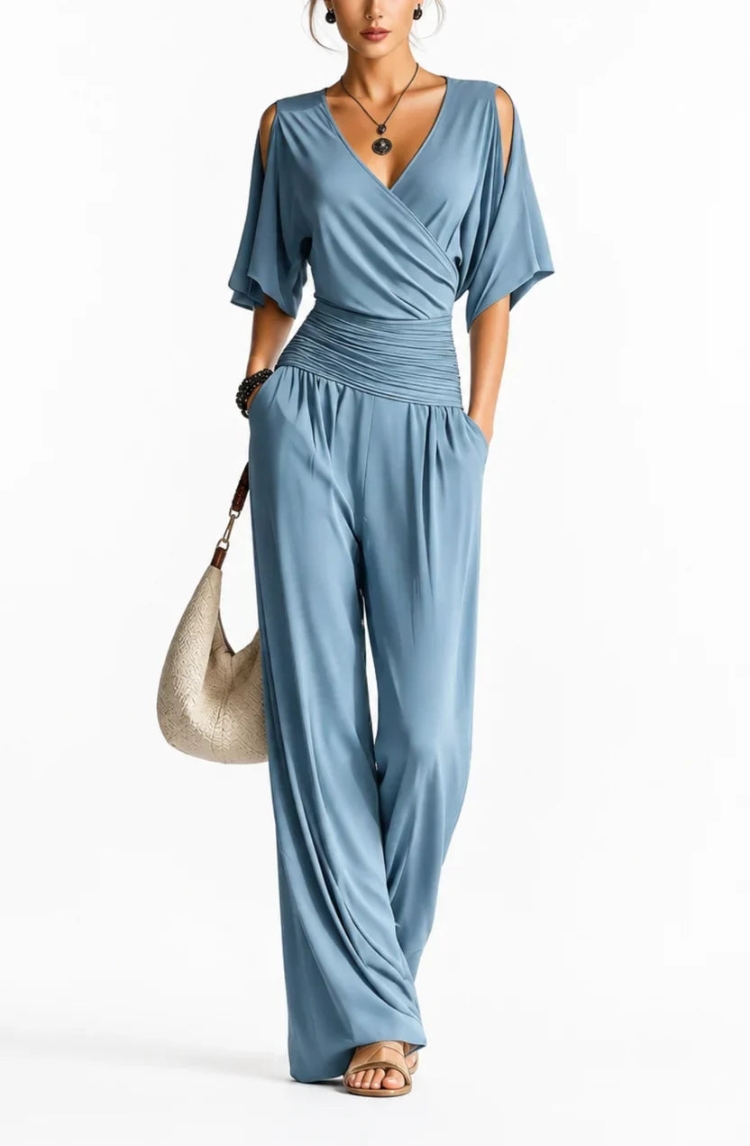 Trendé™ | Mia Eleganter Jumpsuit mit V-Ausschnitt
