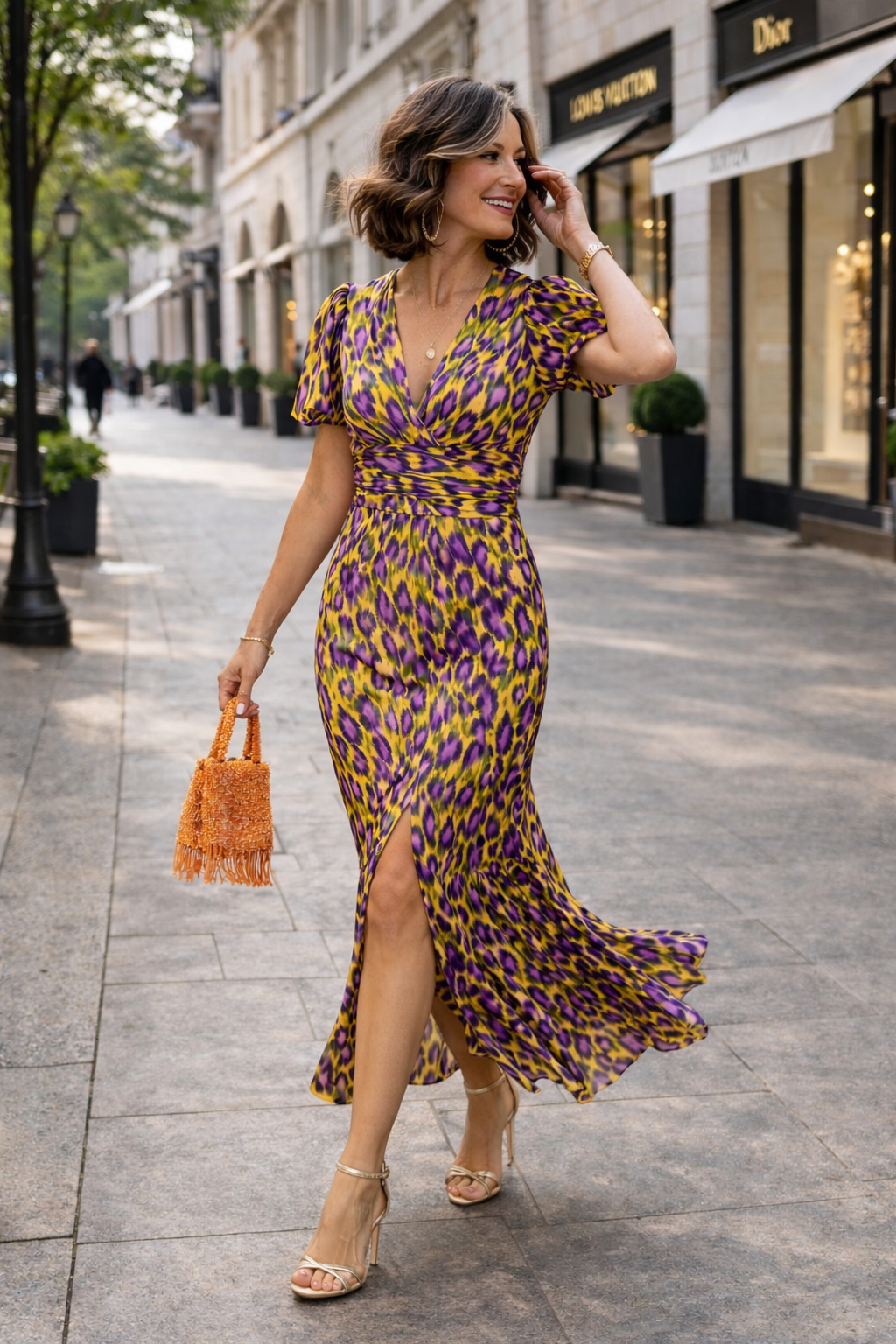 Trendé™ | Larissa City-Midikleid mit Plisseeärmeln