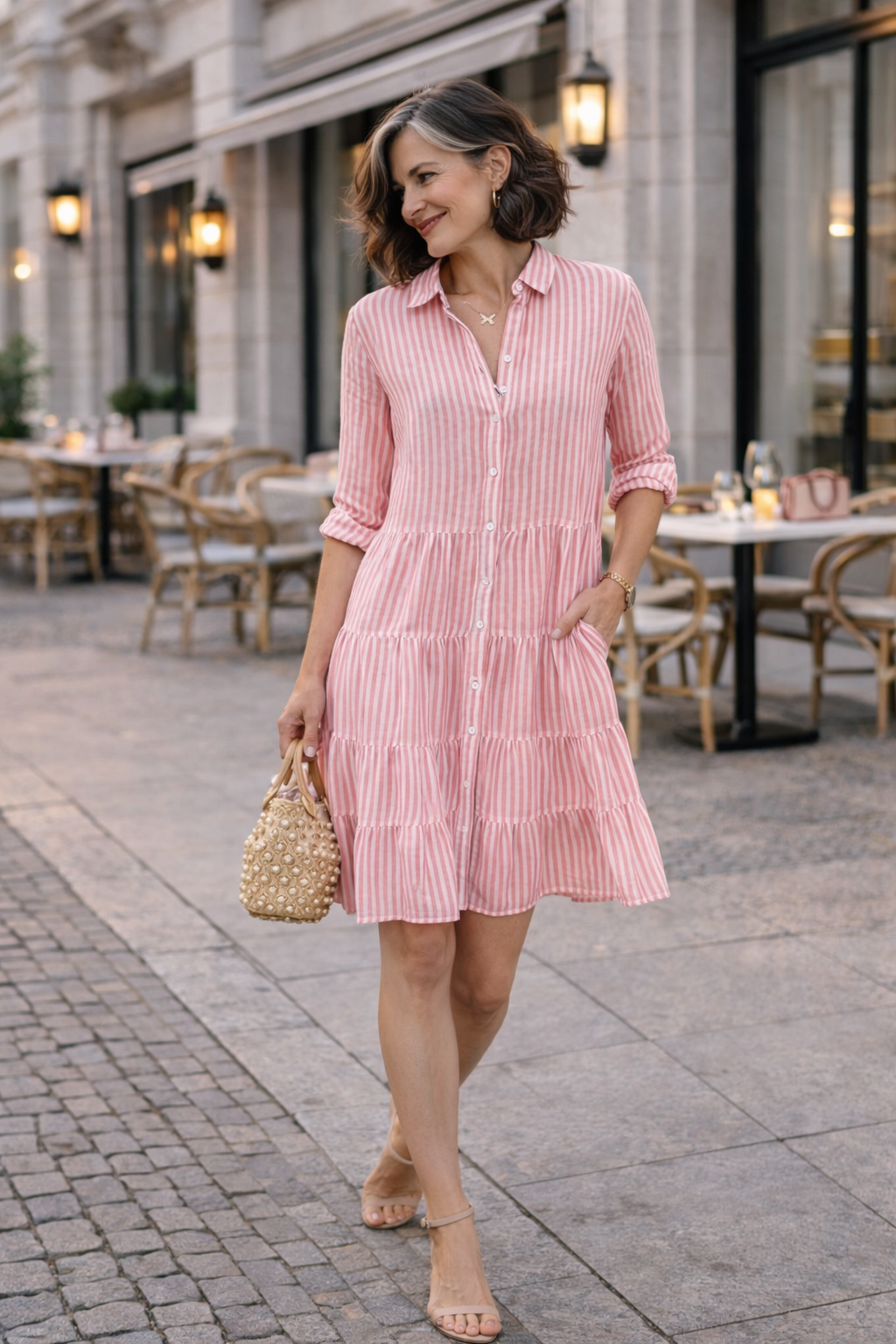 Trendé™ | Hannah Sommerliches Streifenkleid in A-Linie