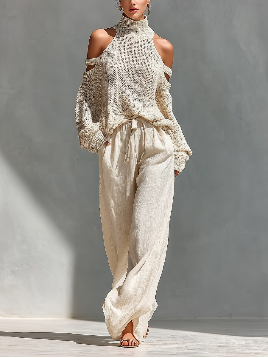 Trendé™ | Valerie Modernes Set mit schulterfreiem Stricktop