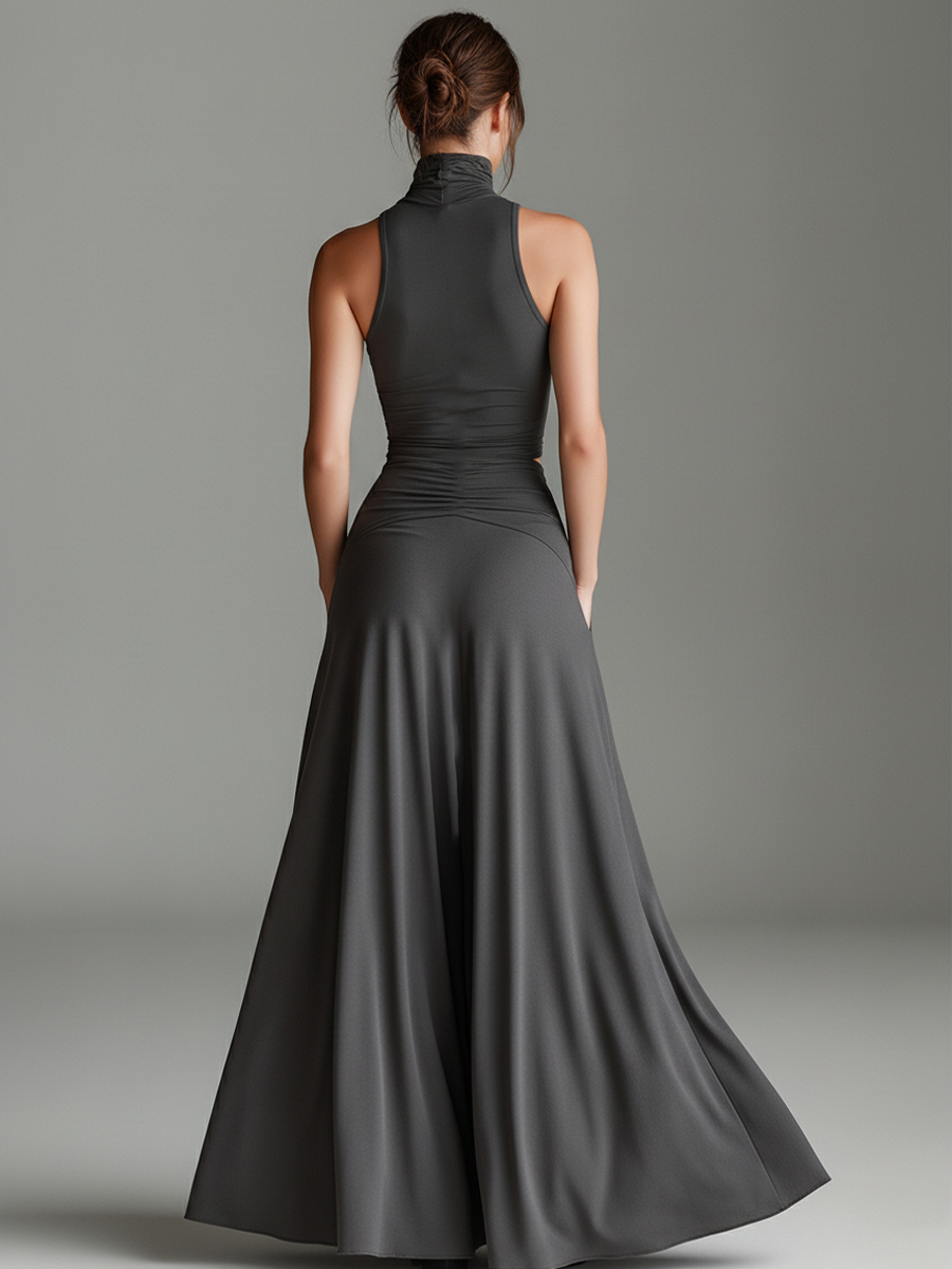 Trendé™ | Aisha Strick-Minikleid mit Neckholder-Ausschnitt und Rollkragen