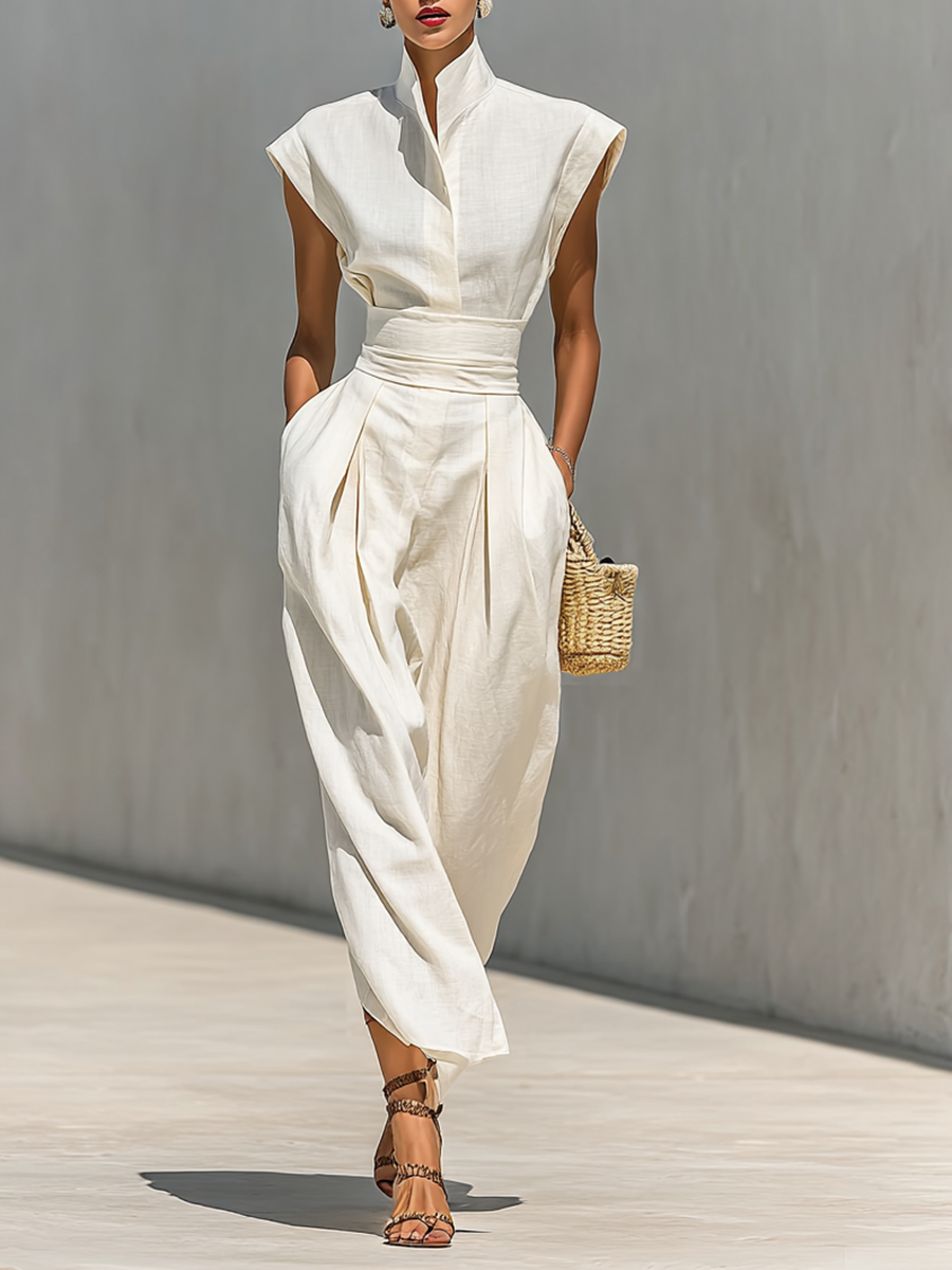 Trendé™ | Elina Maxikleid aus reiner Baumwolle mit Revers