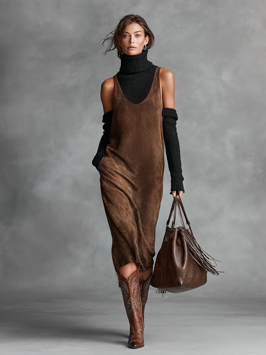 Trendé™ | Frida Midikleid mit ärmellosem Schnitt