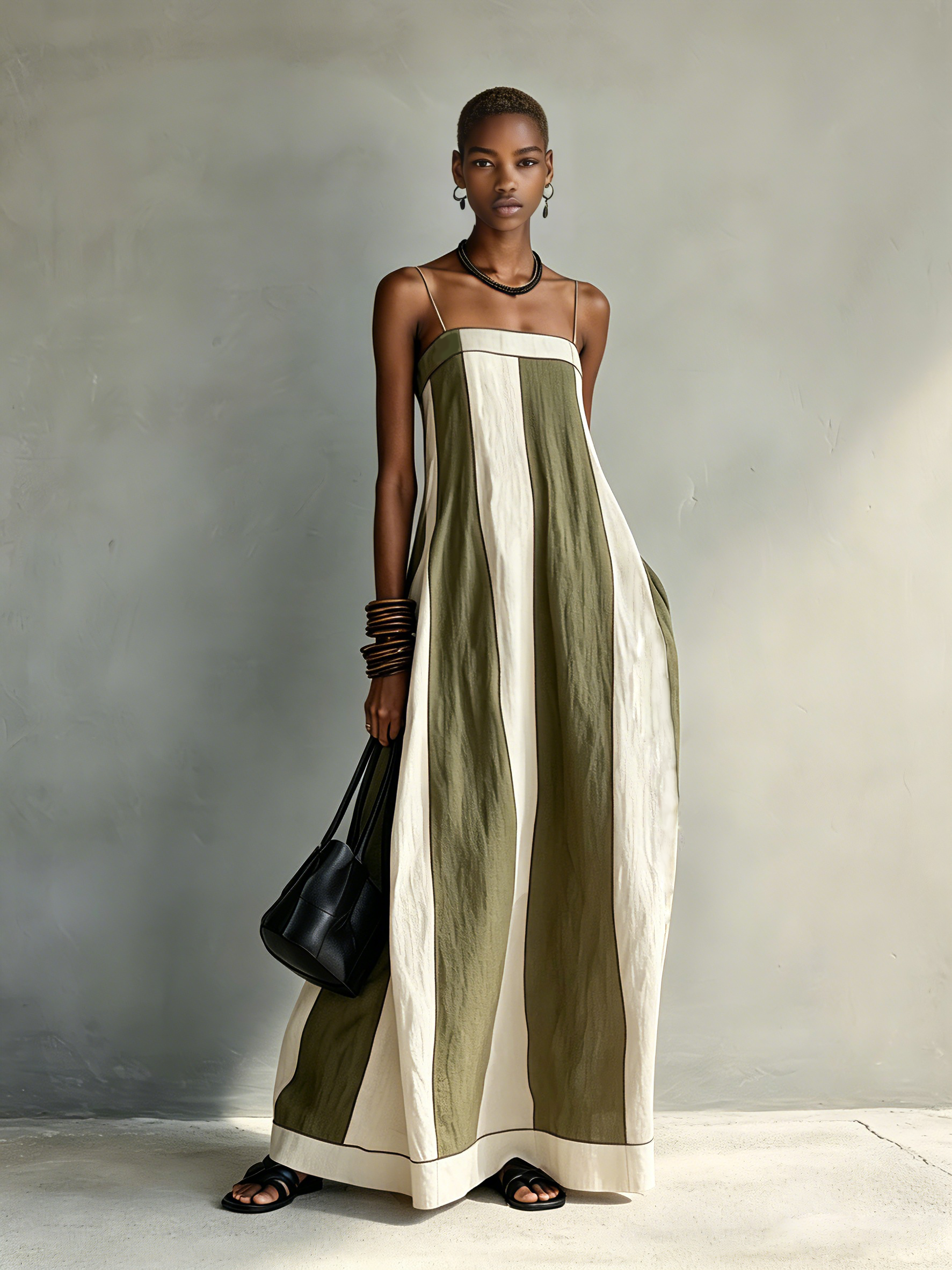 Trendé™ | Ida Baumwoll-Leinen-Maxikleid mit ärmellosem Schnitt
