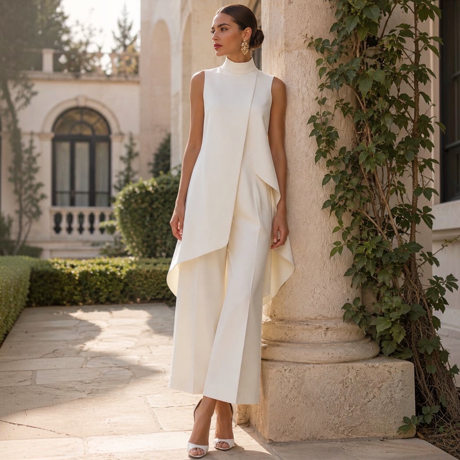 Trendé™ | Martina Elegantes ärmelloses Set mit weitem Bein