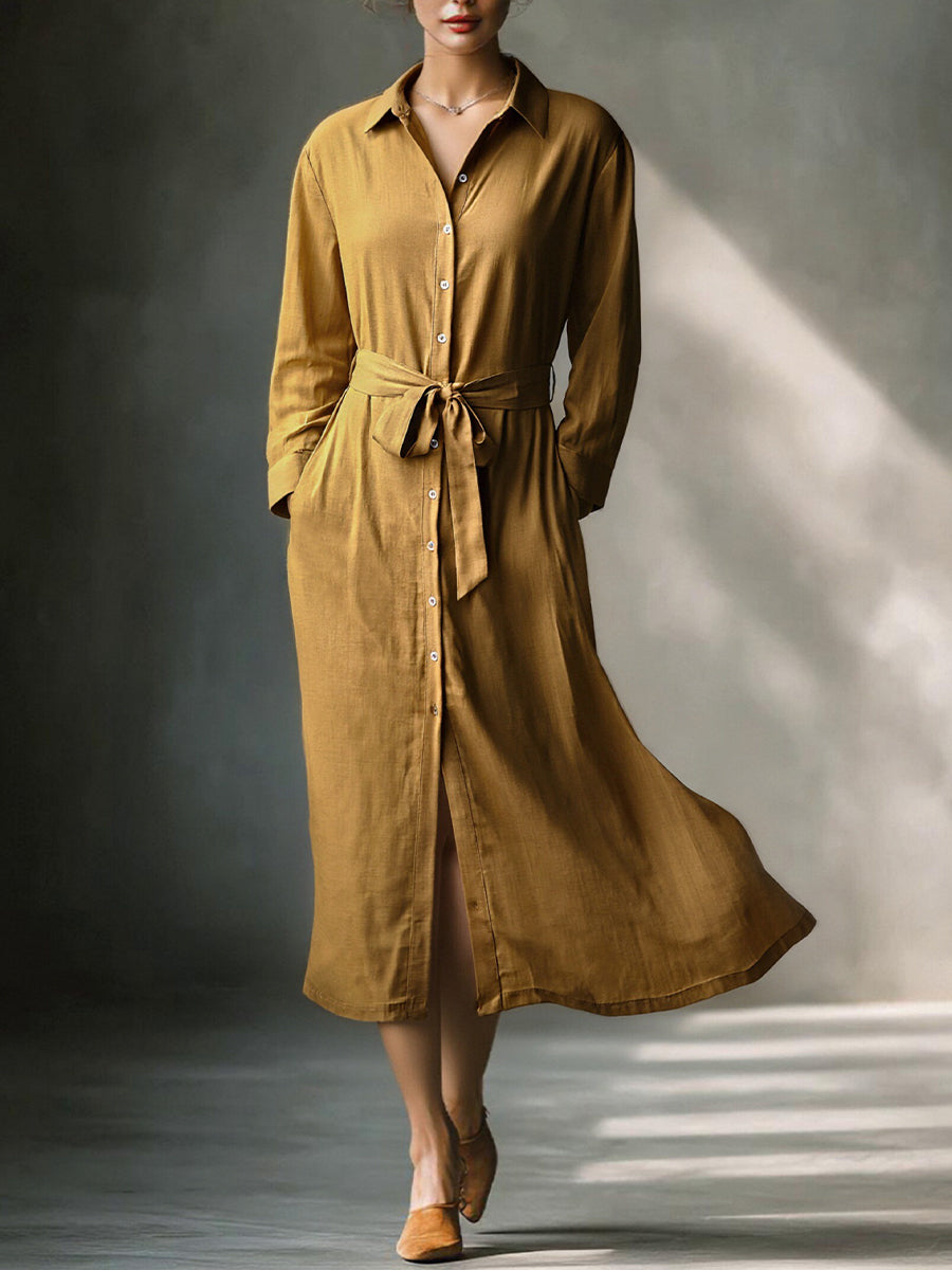 Trendé™ | Kira Leinenmix-Hemdkleid mit Gürtel