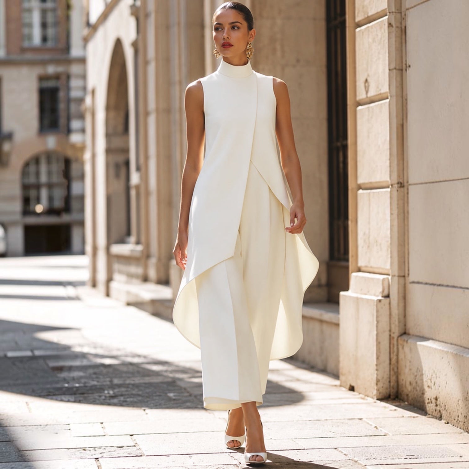 Trendé™ | Martina Elegantes ärmelloses Set mit weitem Bein