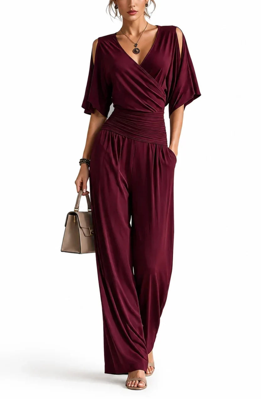 Trendé™ | Mia Eleganter Jumpsuit mit V-Ausschnitt