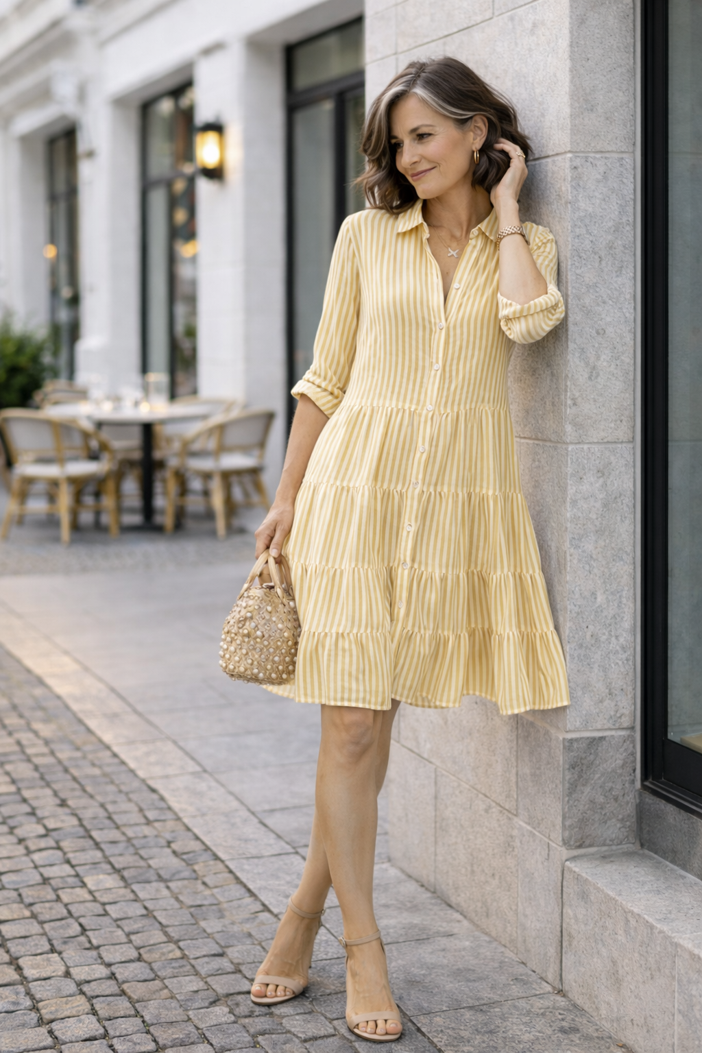 Trendé™ | Hannah Sommerliches Streifenkleid in A-Linie
