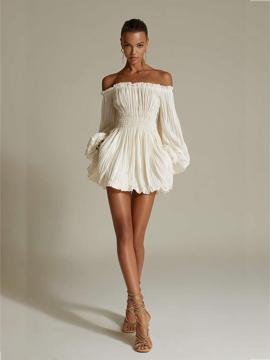 Trendé™ | Ophelia Kleid mit Off-Shoulder-Schnitt und Plisseefalten