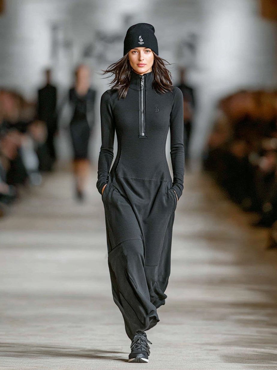Trendé™ | Aurelia Baumwollmix-Maxikleid mit Reissverschluss und lockerer Passform