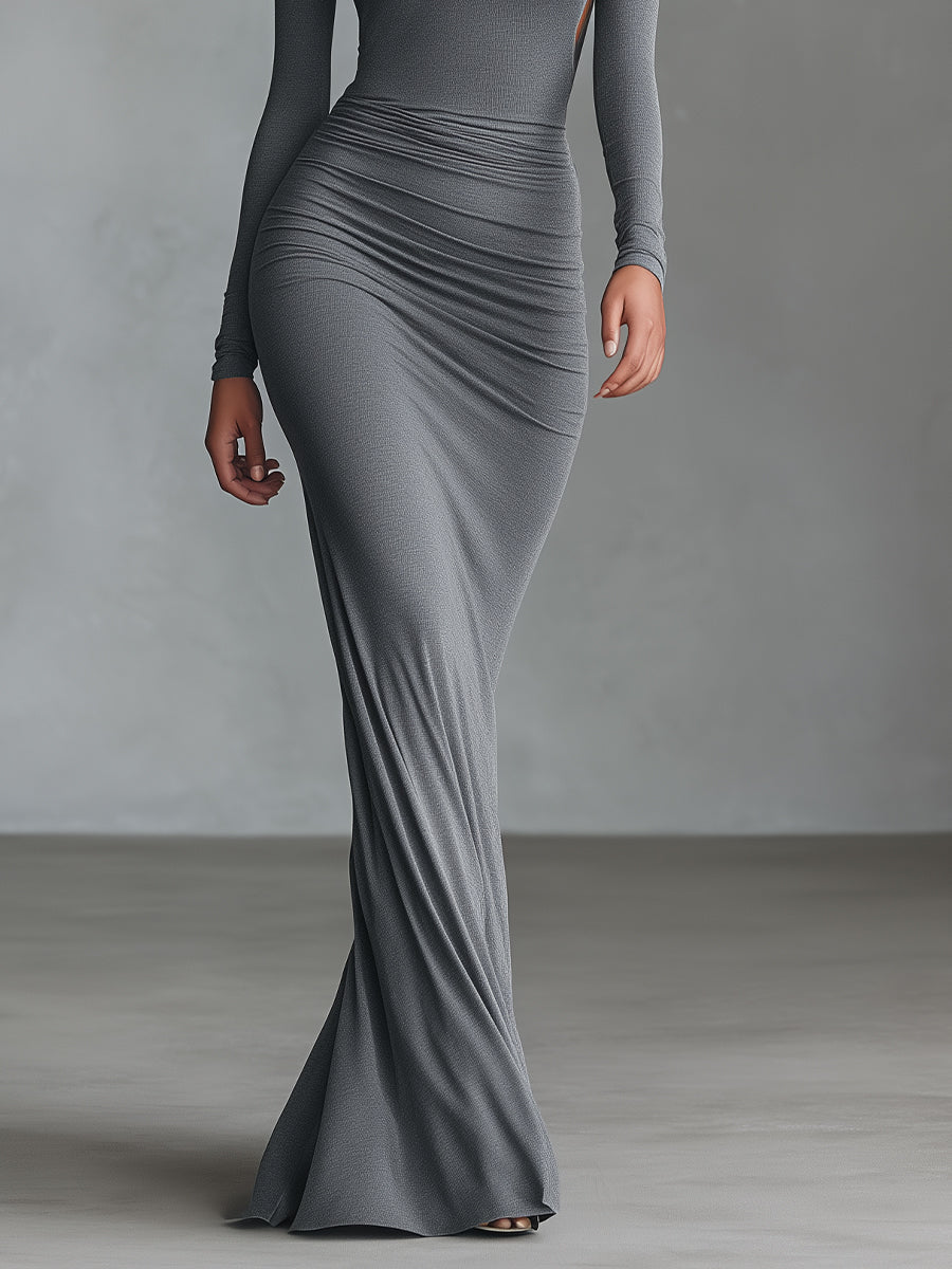 Trendé™ | Evelina Baumwollmix-Maxikleid mit Raffungen