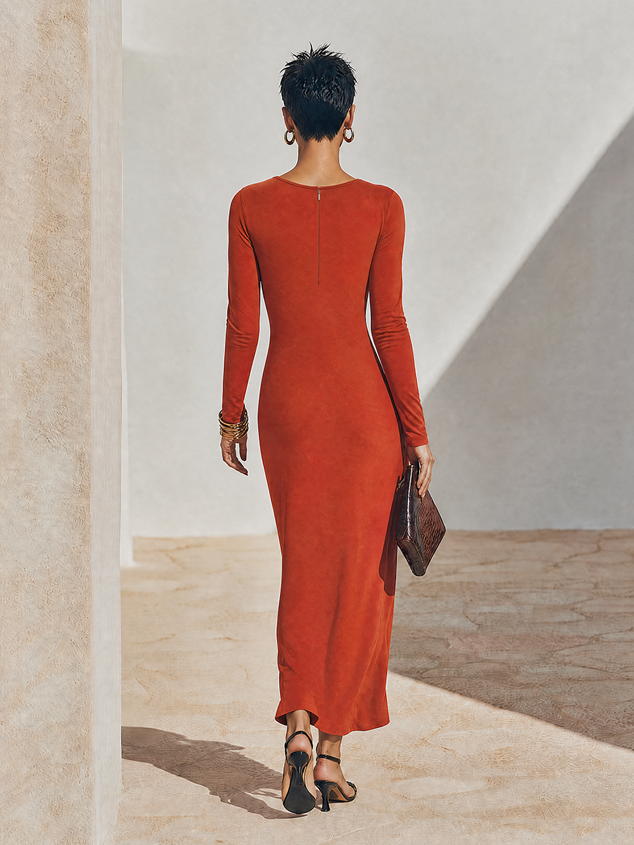 Trendé™ | Maria Maxikleid mit asymmetrischem Schnitt und Raffungen