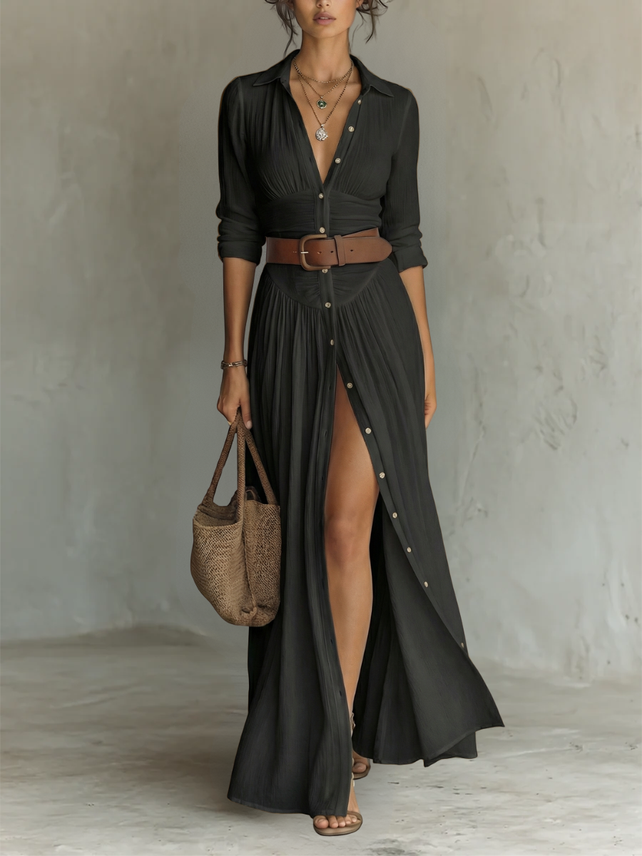 Trendé™ | Pamela Langes Maxikleid mit plissiertem Rock