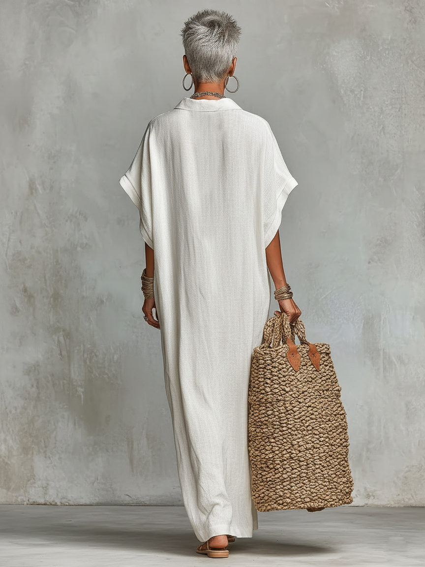 Trendé™ | Paloma Maxikleid mit lockerer Passform und minimalistischem Stil